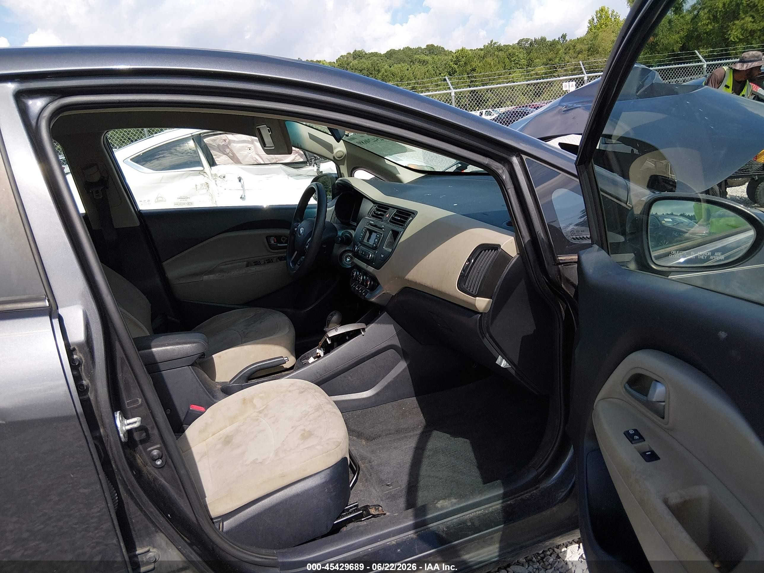 2014 Kia Rio Ex Gray vin: KNADN4A34E6334343