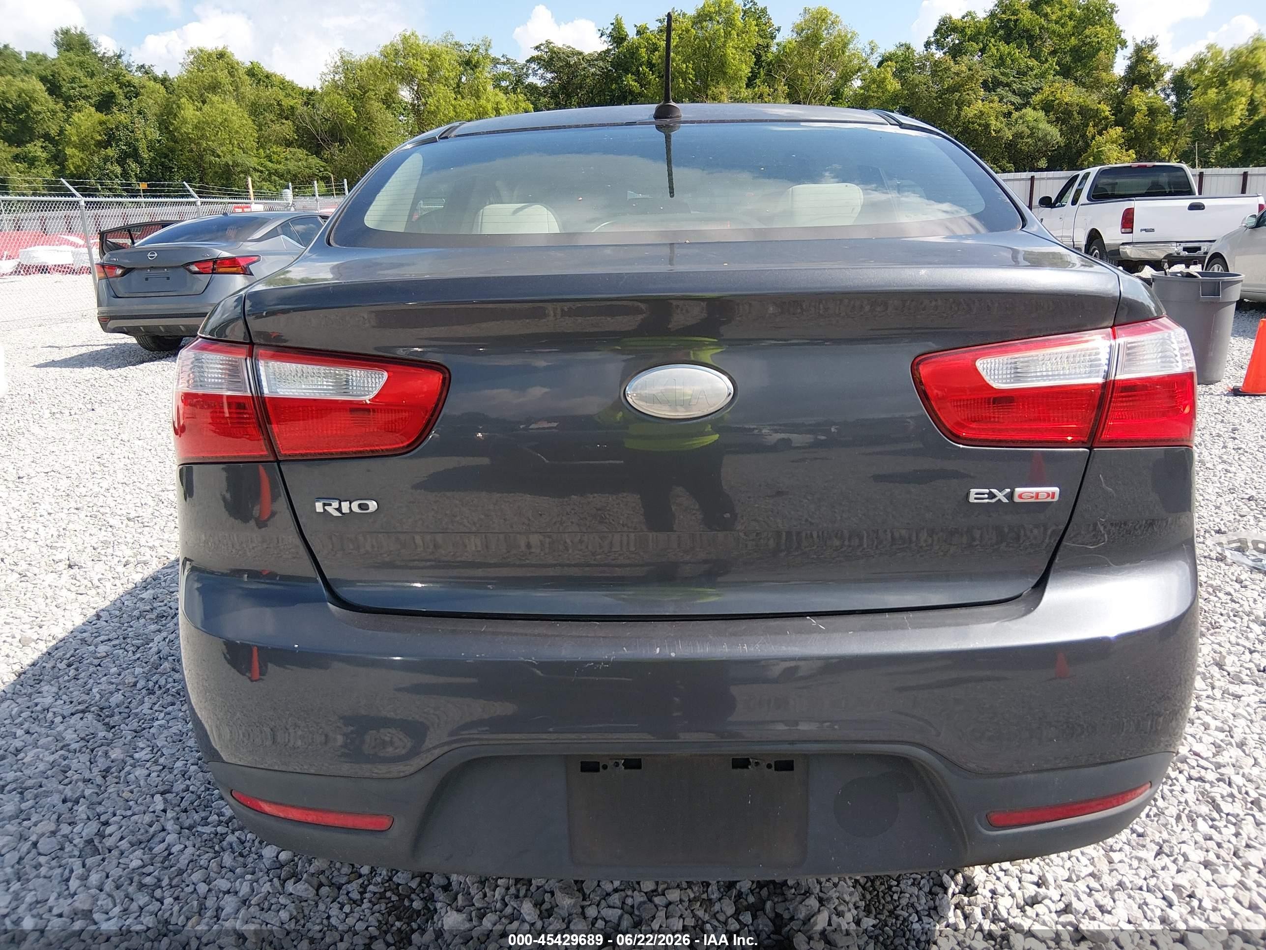 2014 Kia Rio Ex Gray vin: KNADN4A34E6334343
