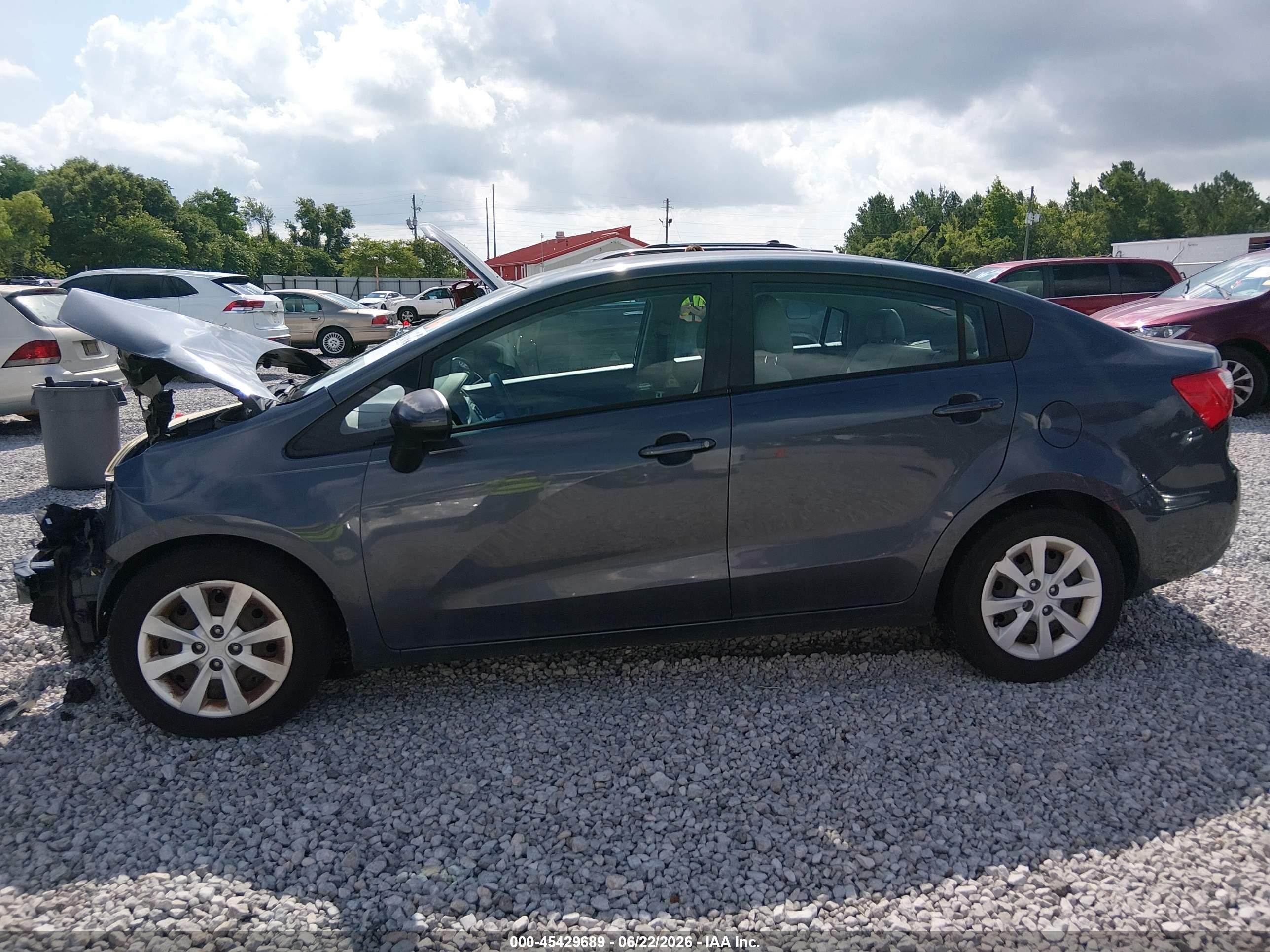 2014 Kia Rio Ex Gray vin: KNADN4A34E6334343