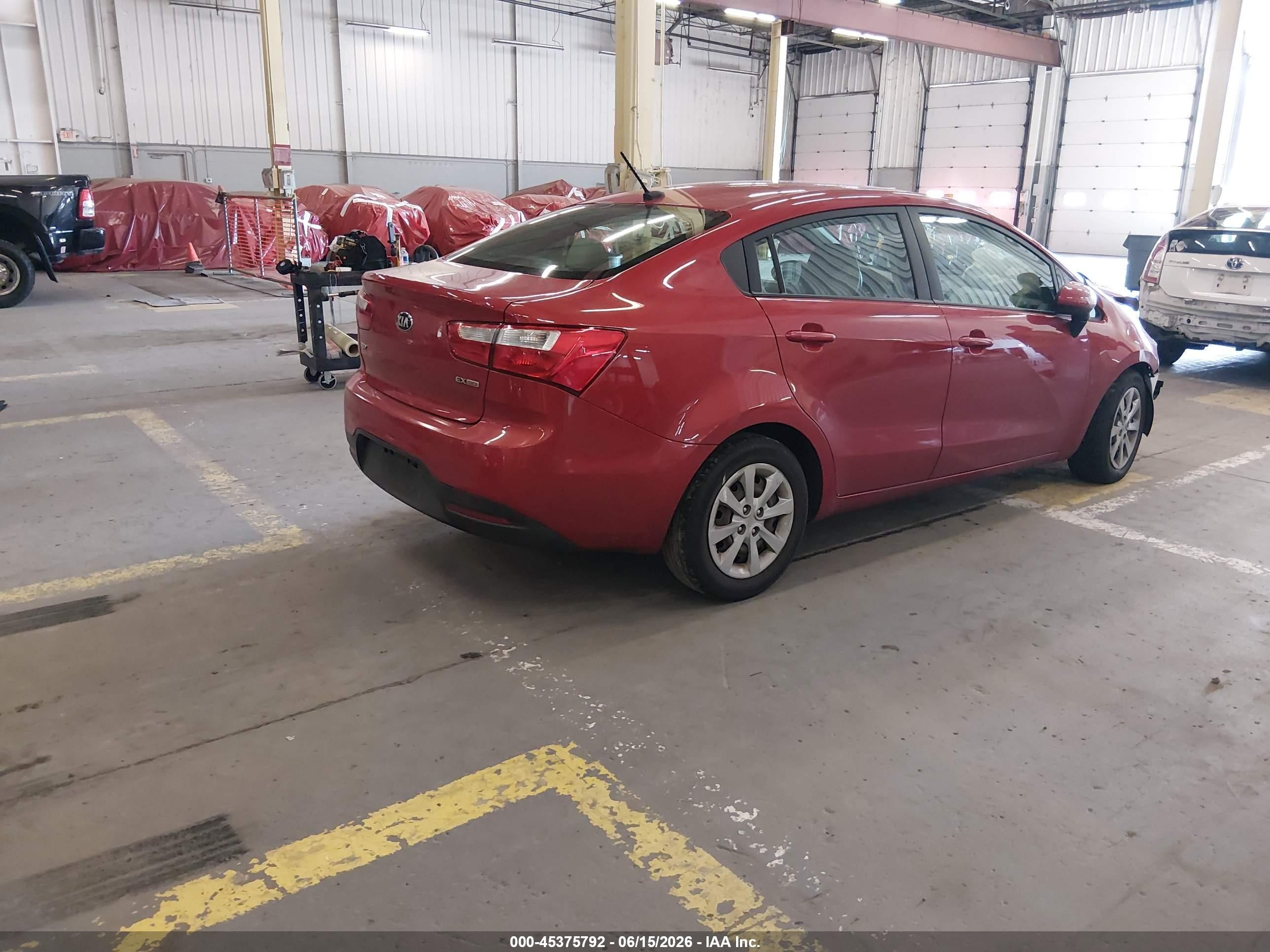 2014 Kia Rio Ex Red vin: KNADN4A34E6338702