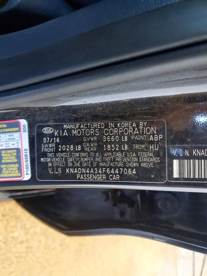 2015 Kia Rio Ex Black vin: KNADN4A34F6447064