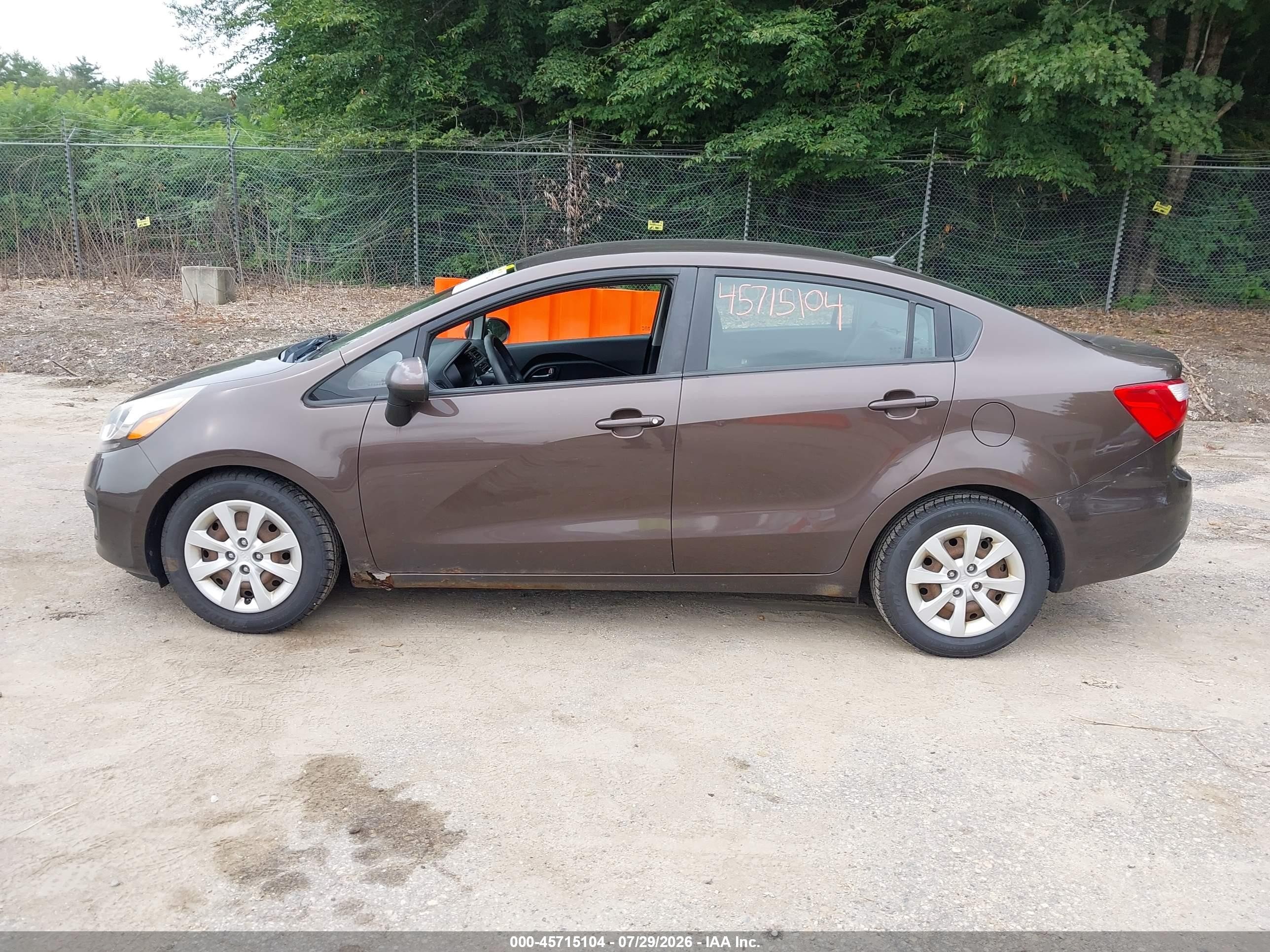 2013 Kia Rio Ex Brown vin: KNADN4A35D6114059