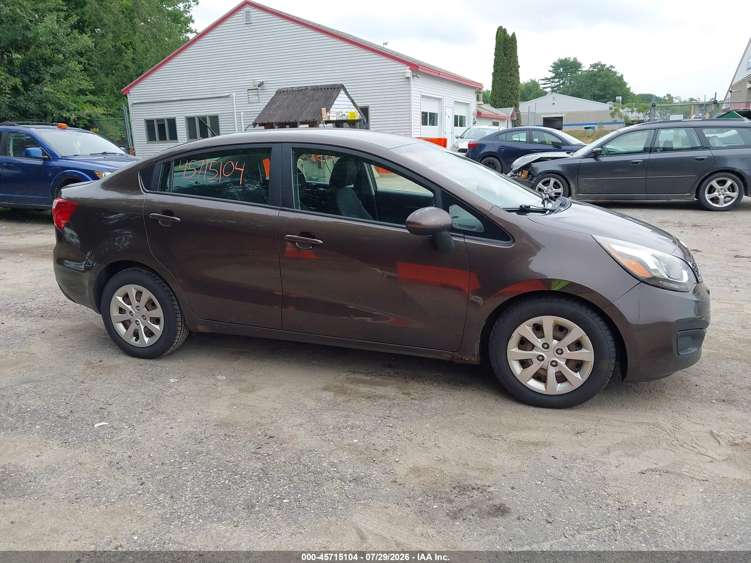 2013 Kia Rio Ex Brown vin: KNADN4A35D6114059