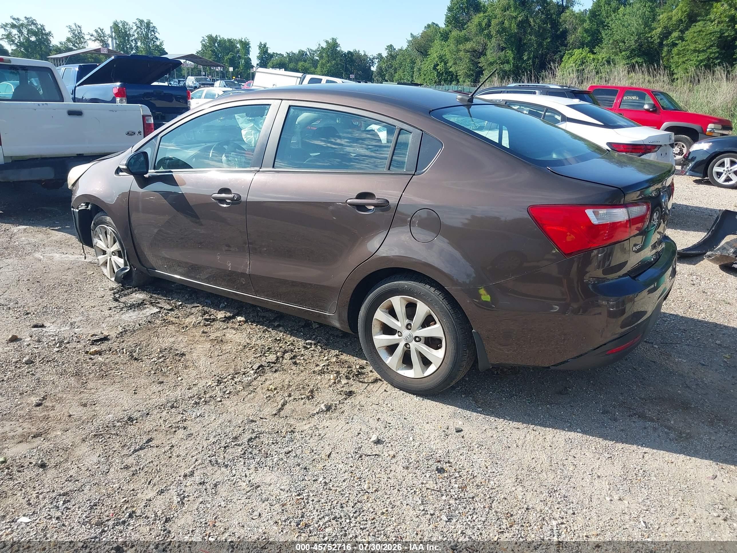 2013 Kia Rio Ex Коричневый vin: KNADN4A35D6241295