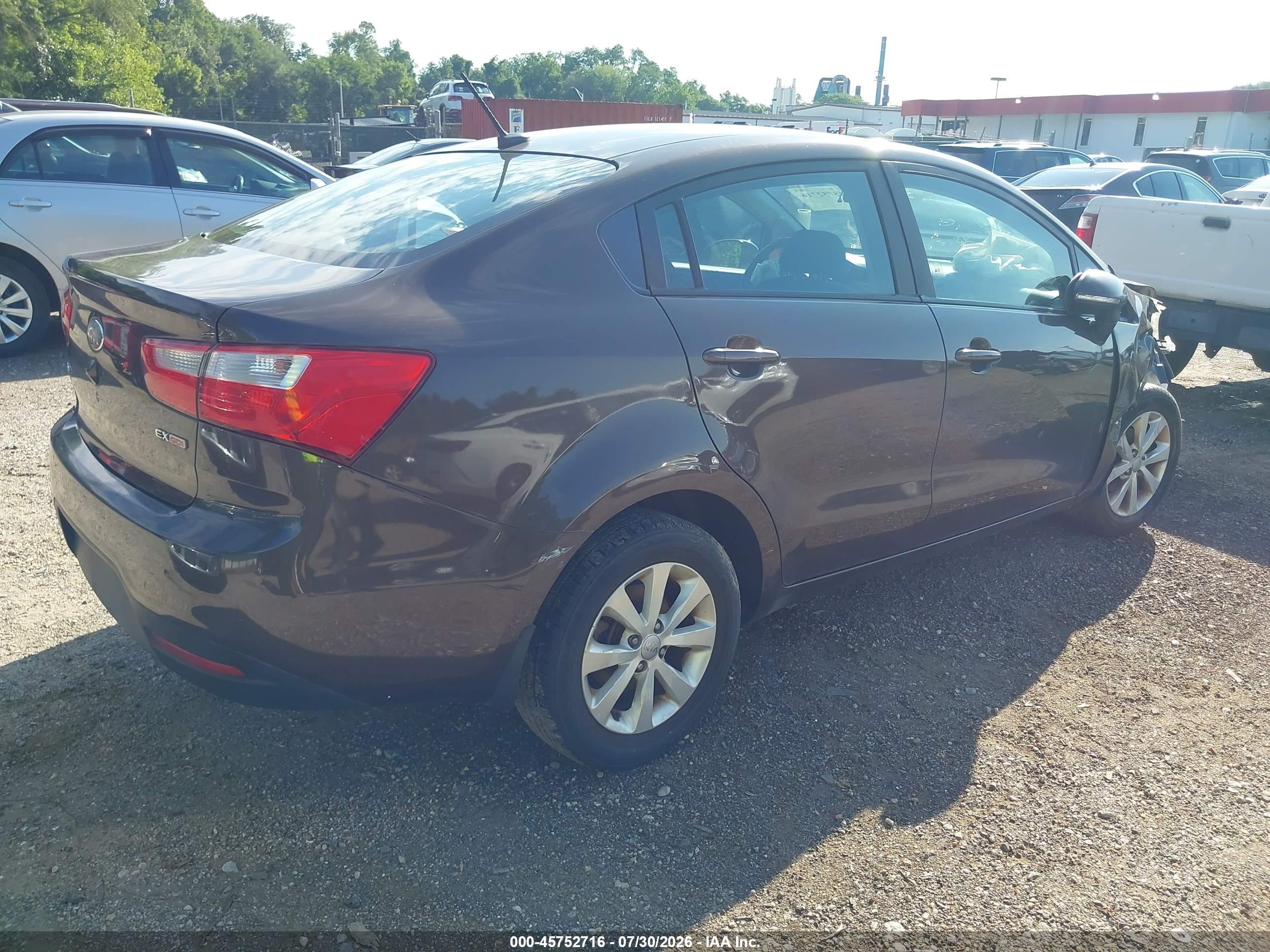 2013 Kia Rio Ex Коричневый vin: KNADN4A35D6241295