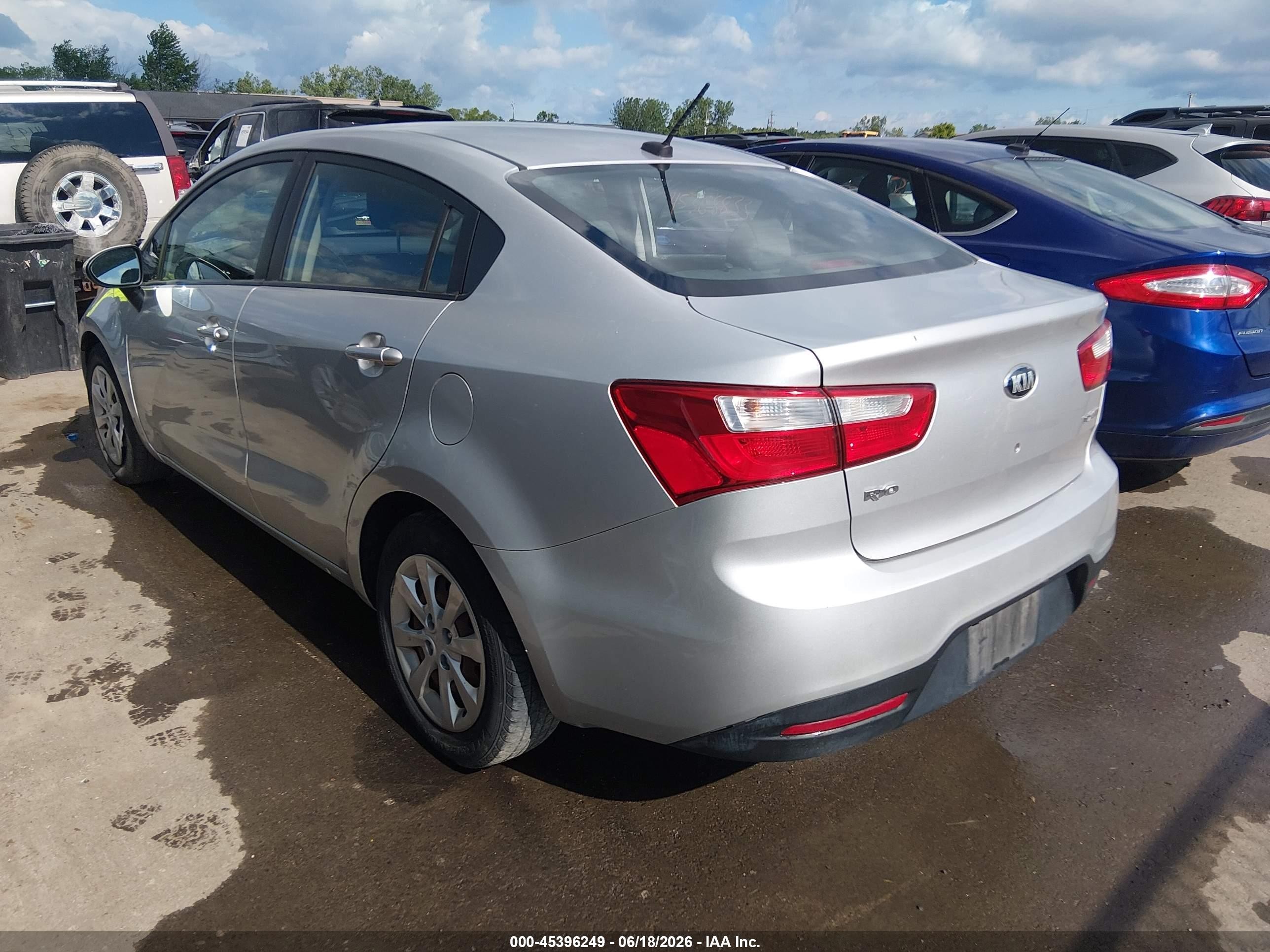 2013 Kia Rio Ex Silver vin: KNADN4A35D6280114
