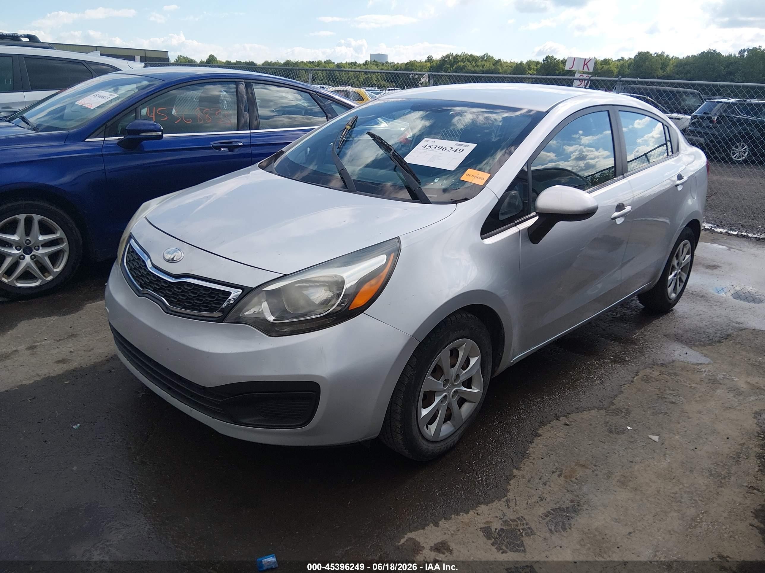 2013 Kia Rio Ex Silver vin: KNADN4A35D6280114