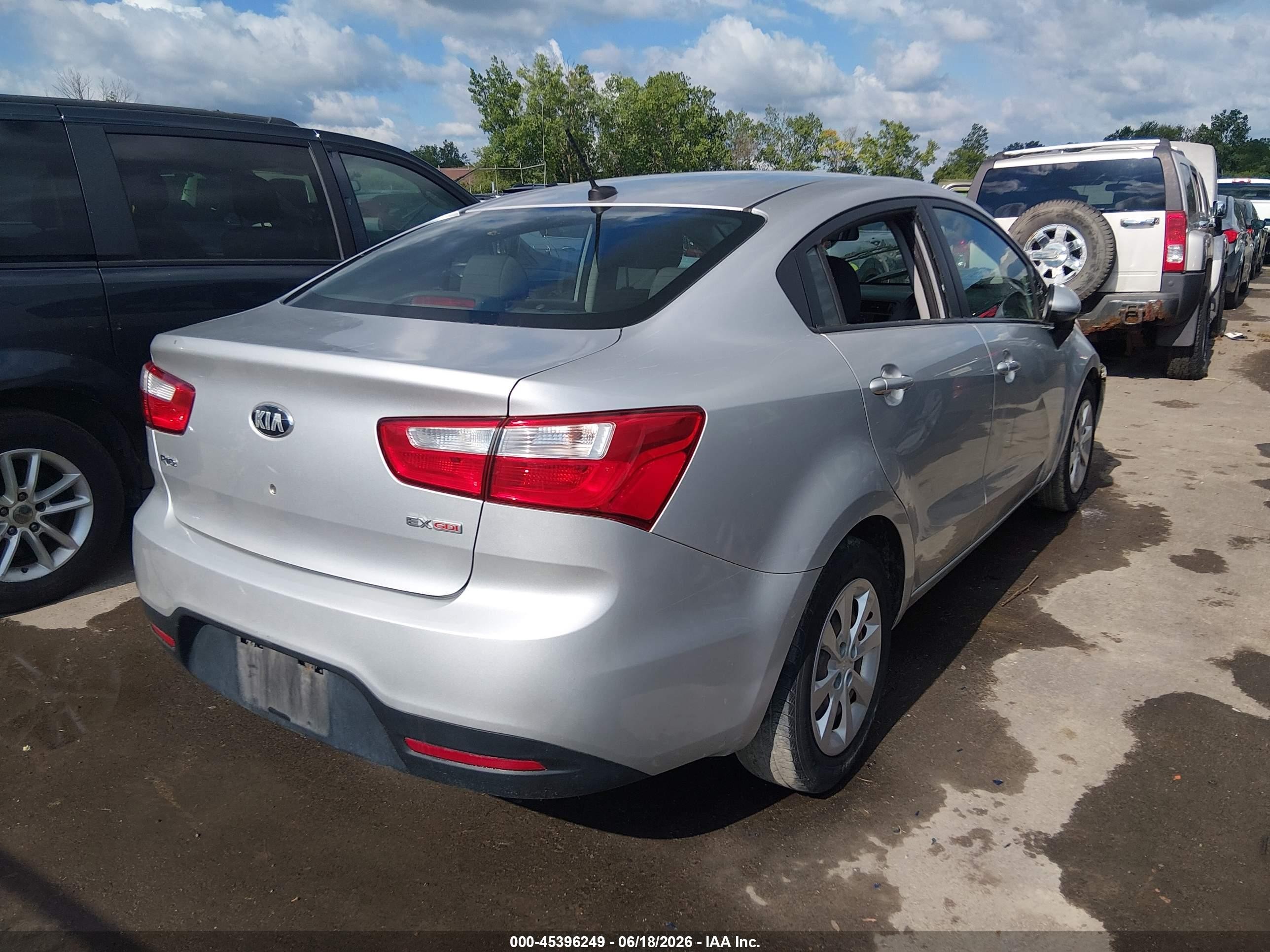 2013 Kia Rio Ex Silver vin: KNADN4A35D6280114