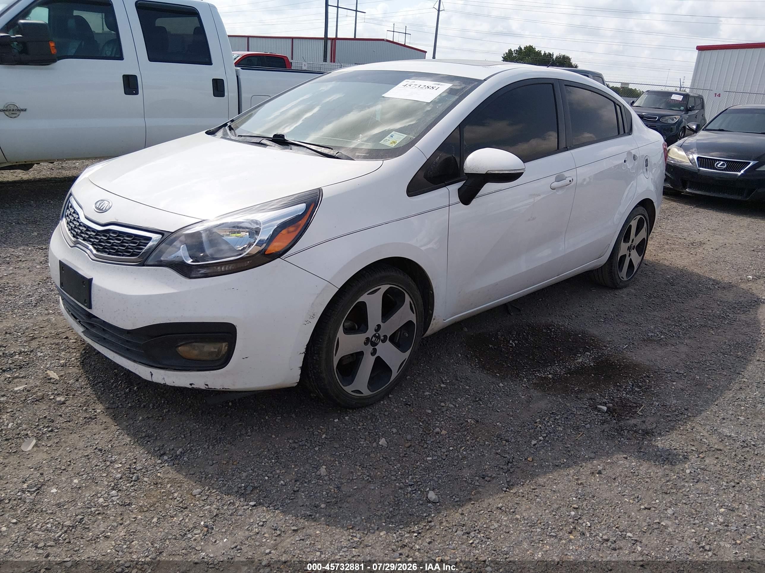 2012 Kia Rio Sx White vin: KNADN4A36C6072497