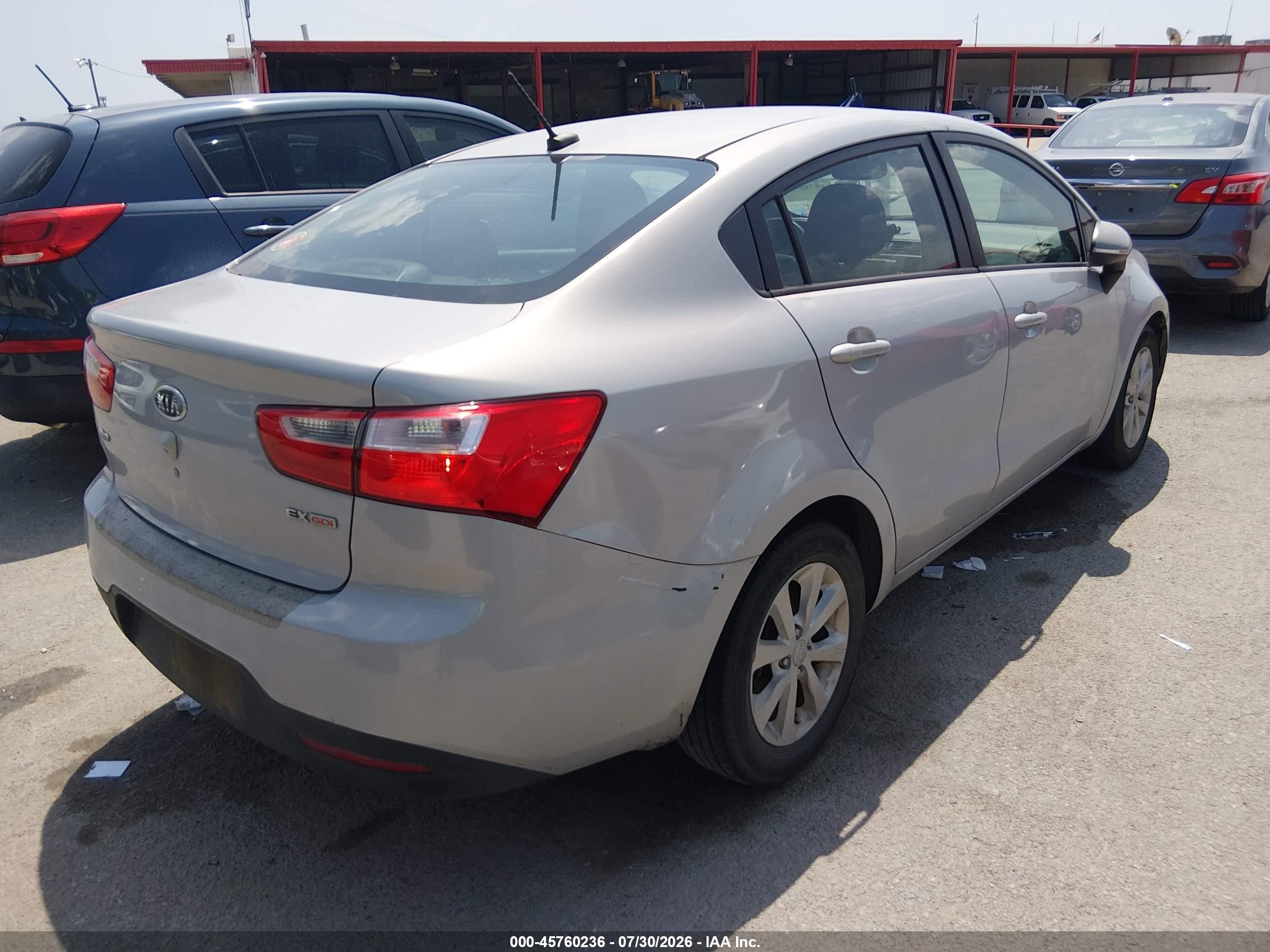 2013 Kia Rio Ex Silver vin: KNADN4A36D6114314