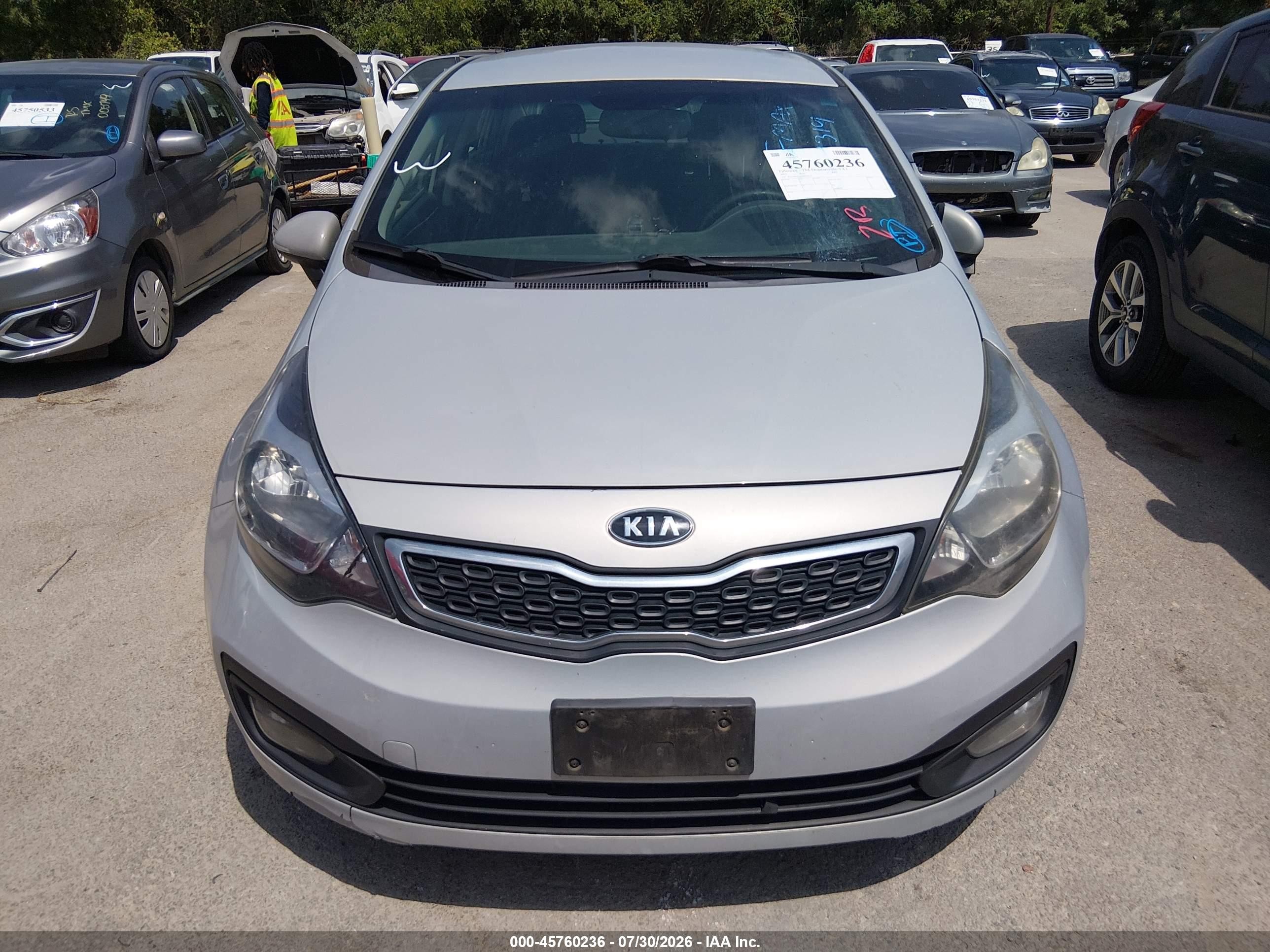 2013 Kia Rio Ex Silver vin: KNADN4A36D6114314
