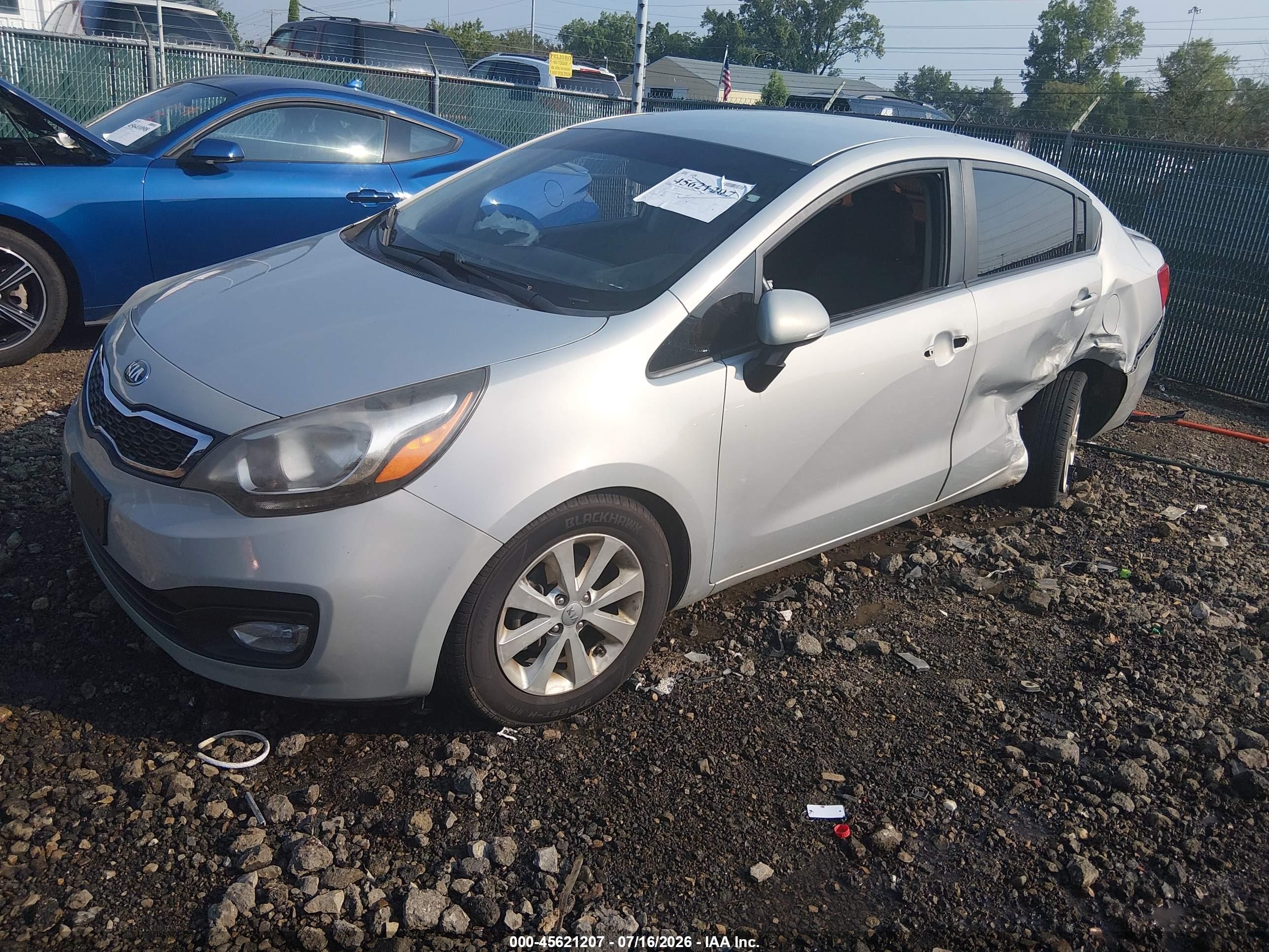 2013 Kia Rio Ex Silver vin: KNADN4A36D6201579