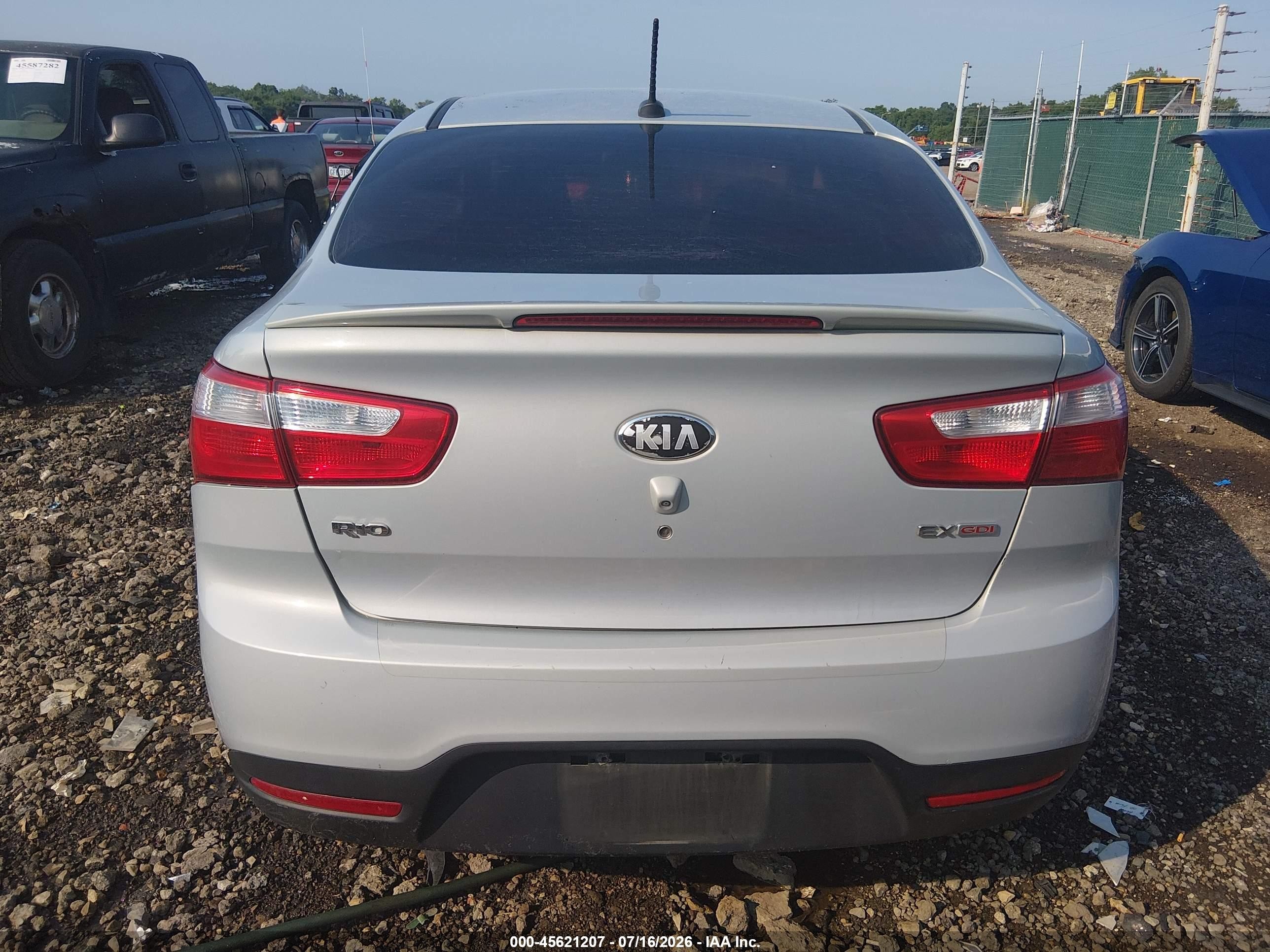 2013 Kia Rio Ex Silver vin: KNADN4A36D6201579