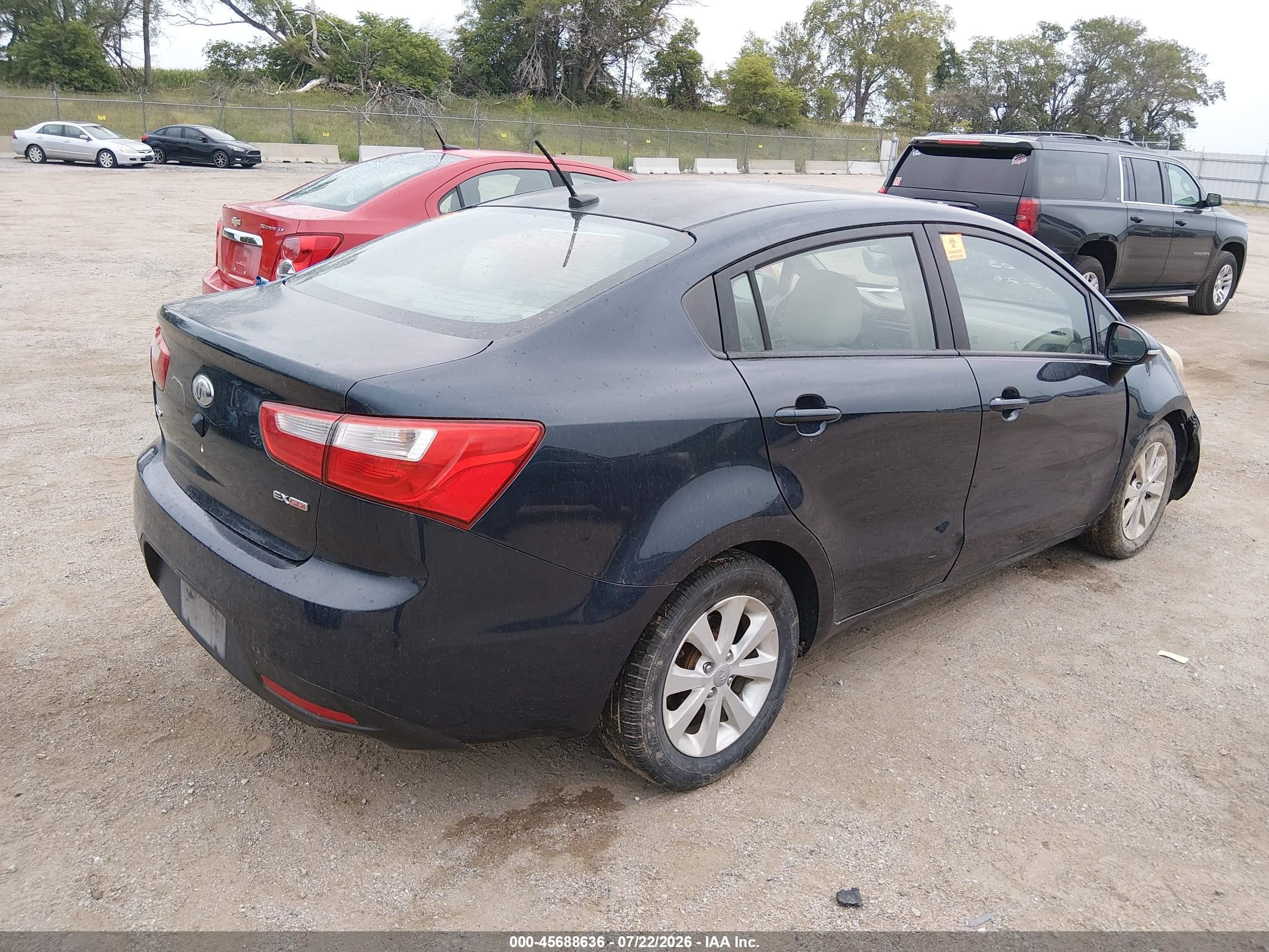 2013 Kia Rio Ex Dark Blue vin: KNADN4A37D6165823