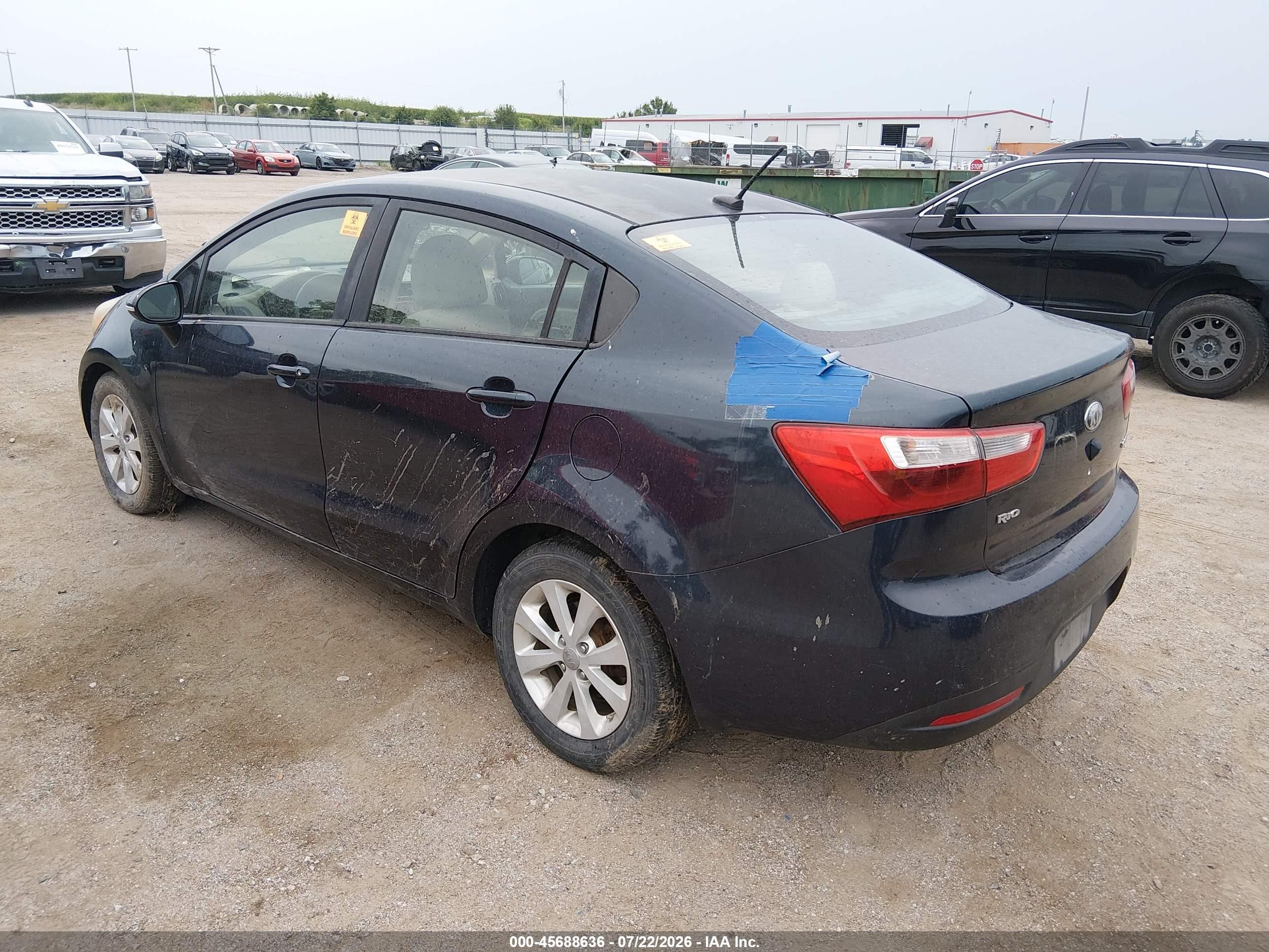 2013 Kia Rio Ex Dark Blue vin: KNADN4A37D6165823