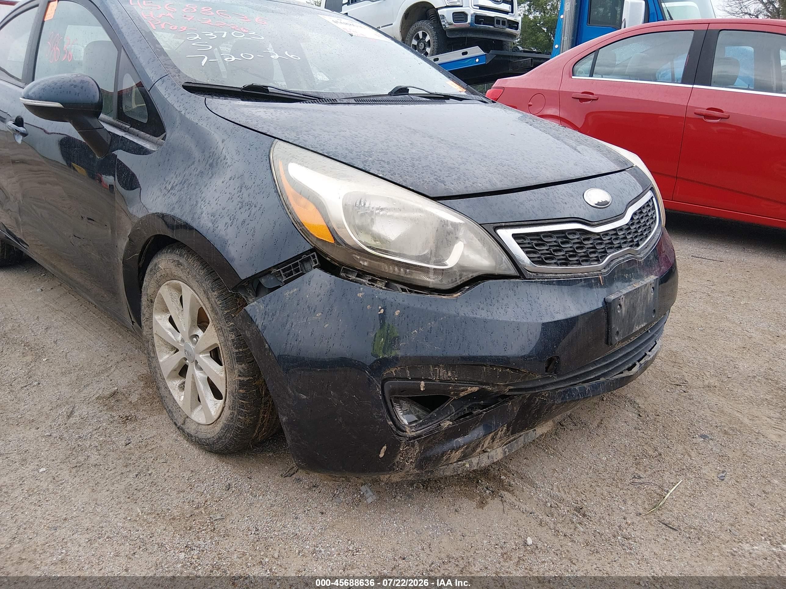 2013 Kia Rio Ex Dark Blue vin: KNADN4A37D6165823