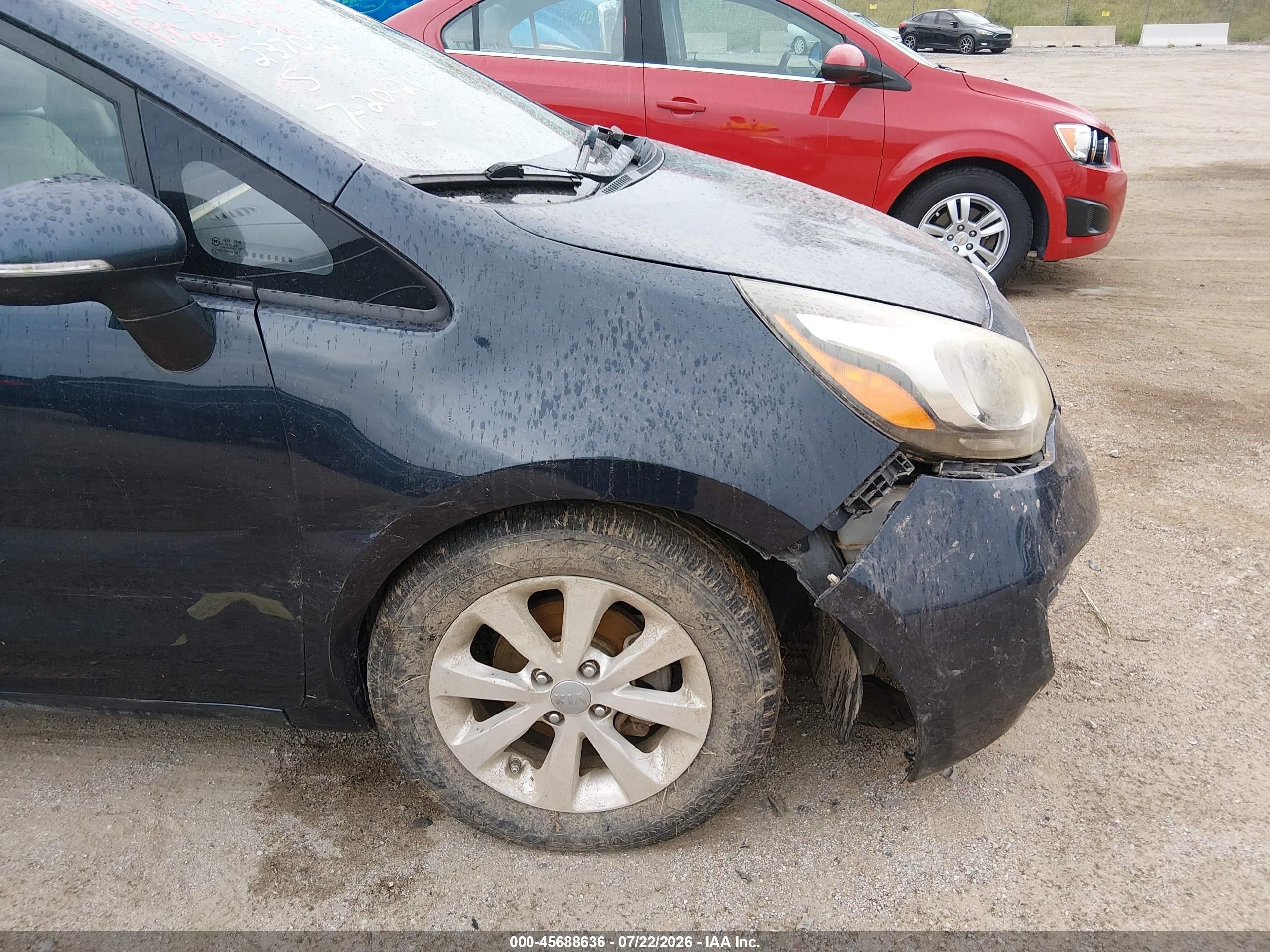 2013 Kia Rio Ex Dark Blue vin: KNADN4A37D6165823