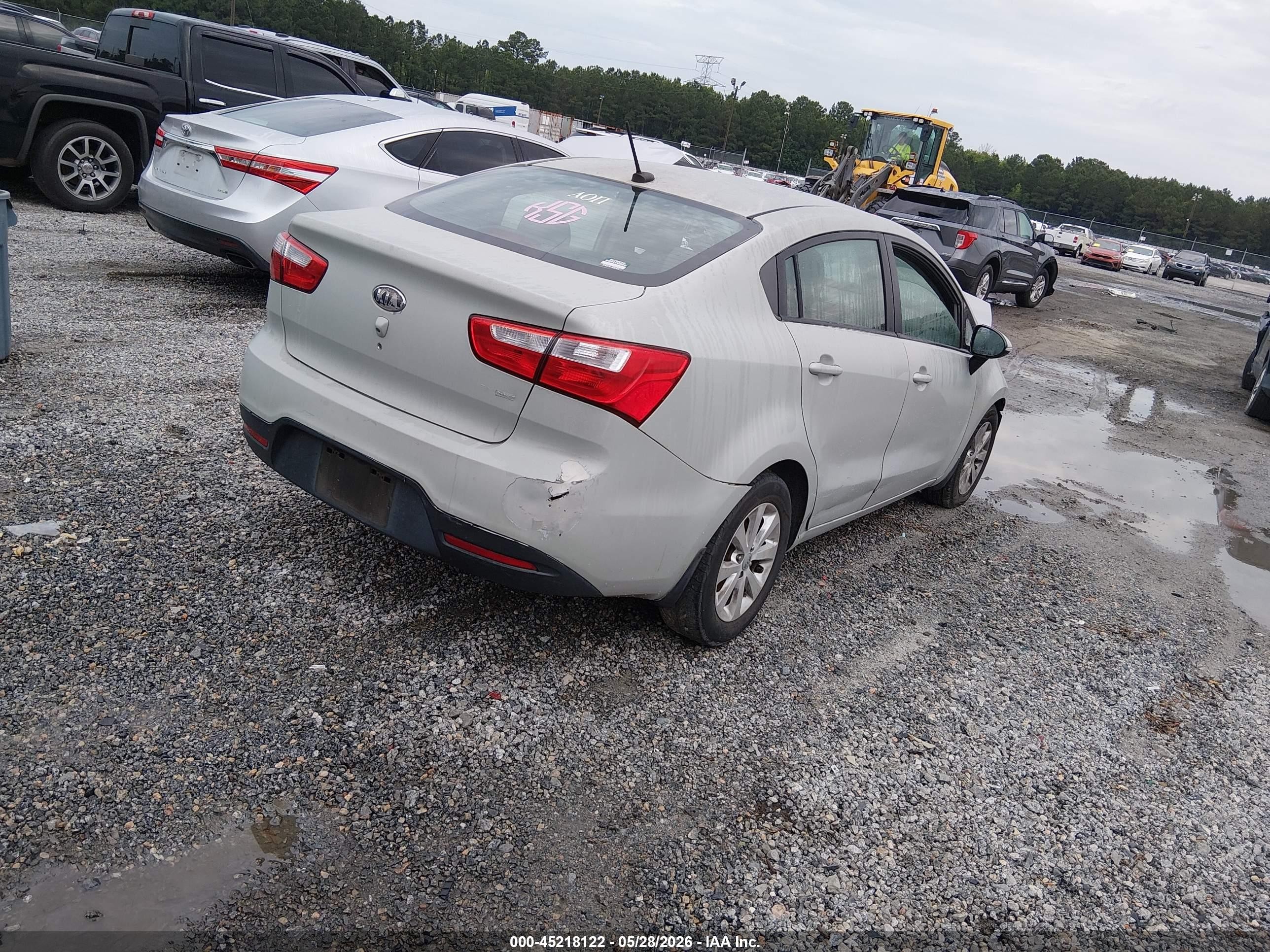 2013 Kia Rio Ex Gray vin: KNADN4A38D6283217