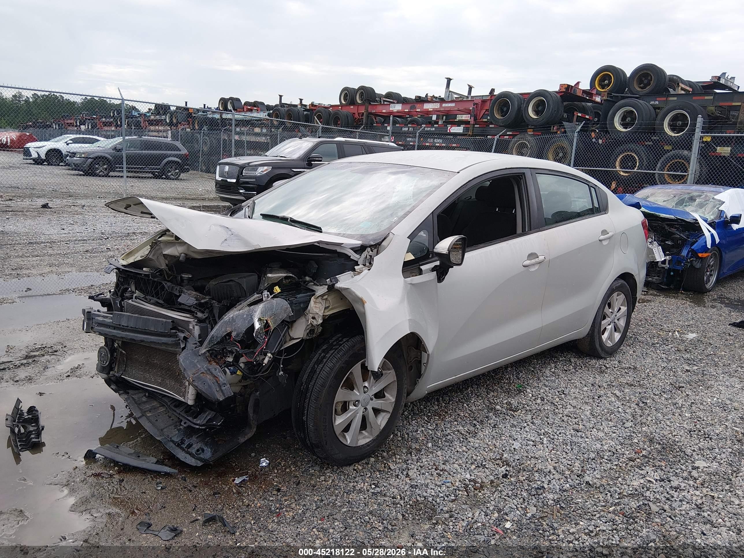 2013 Kia Rio Ex Gray vin: KNADN4A38D6283217