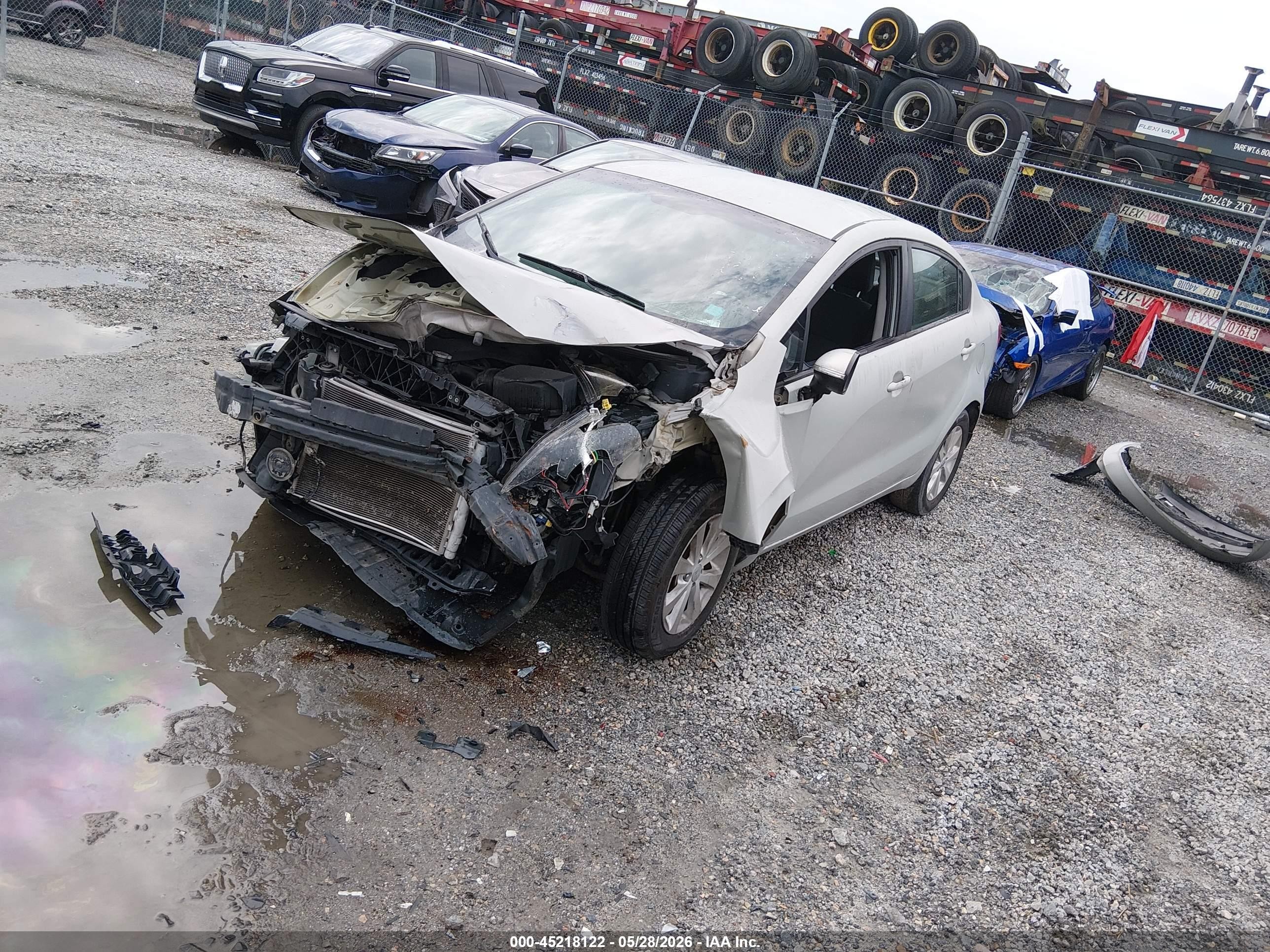 2013 Kia Rio Ex Gray vin: KNADN4A38D6283217