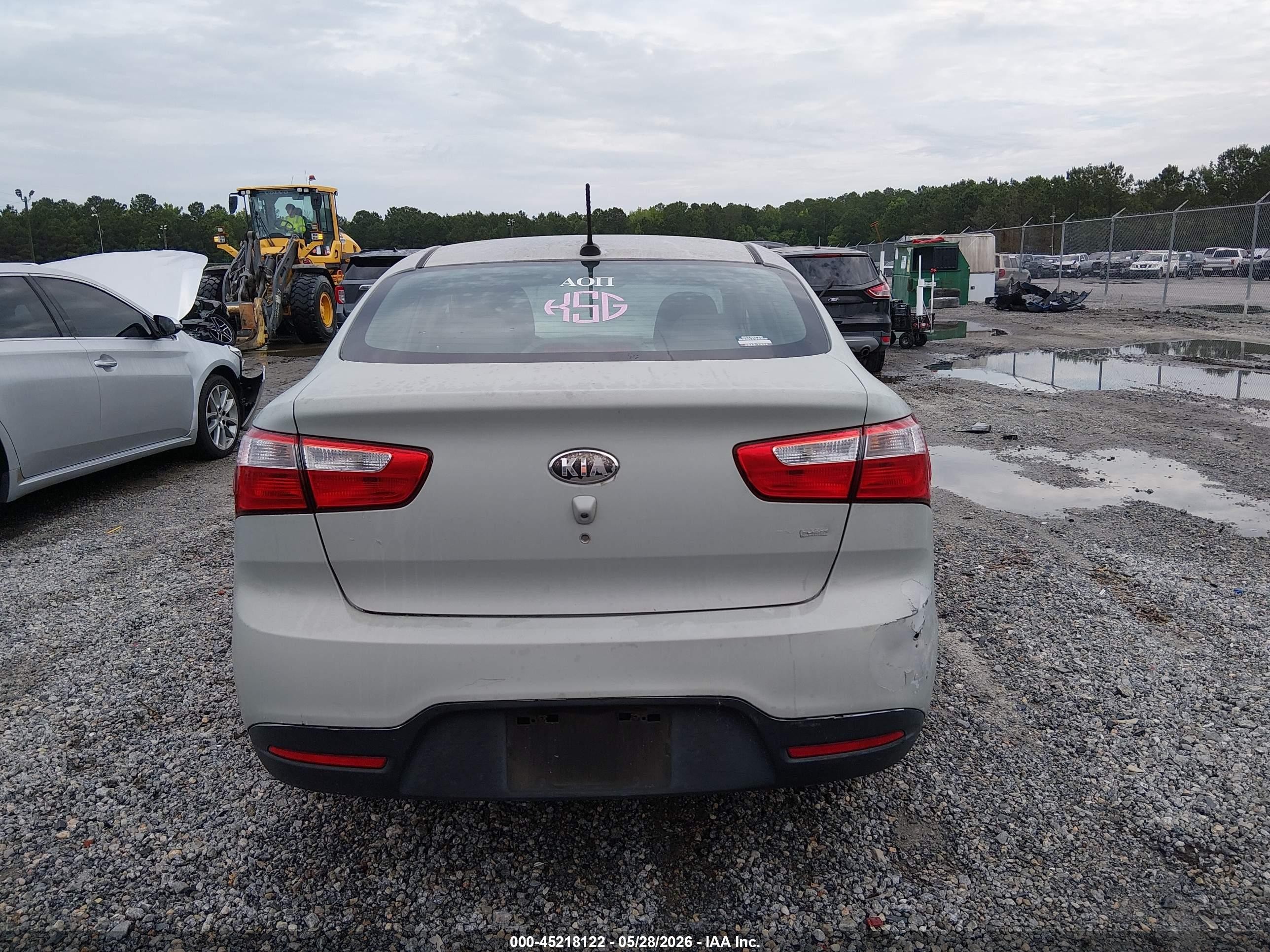 2013 Kia Rio Ex Gray vin: KNADN4A38D6283217