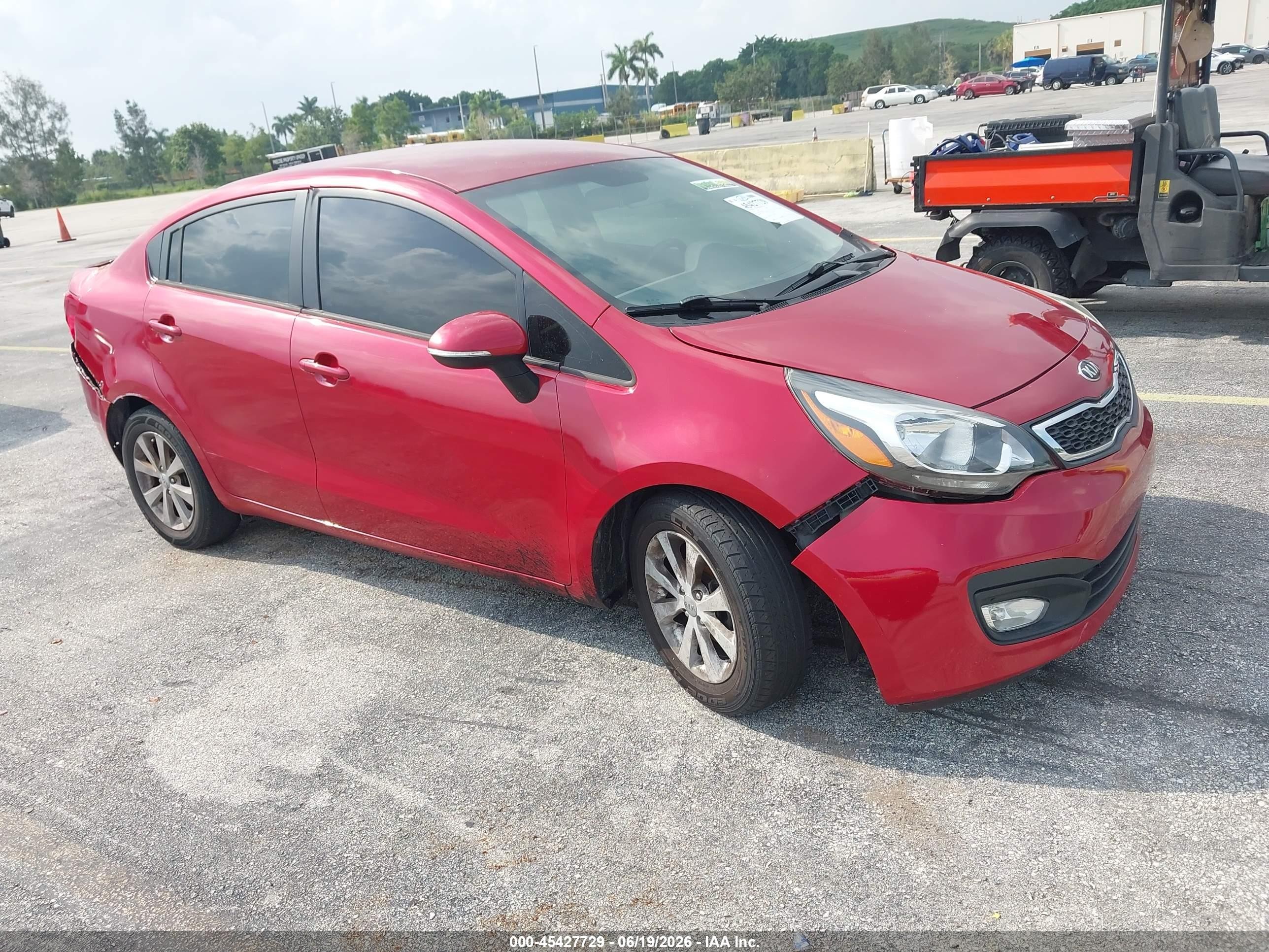 2013 Kia Rio Ex Red vin: KNADN4A39D6211300
