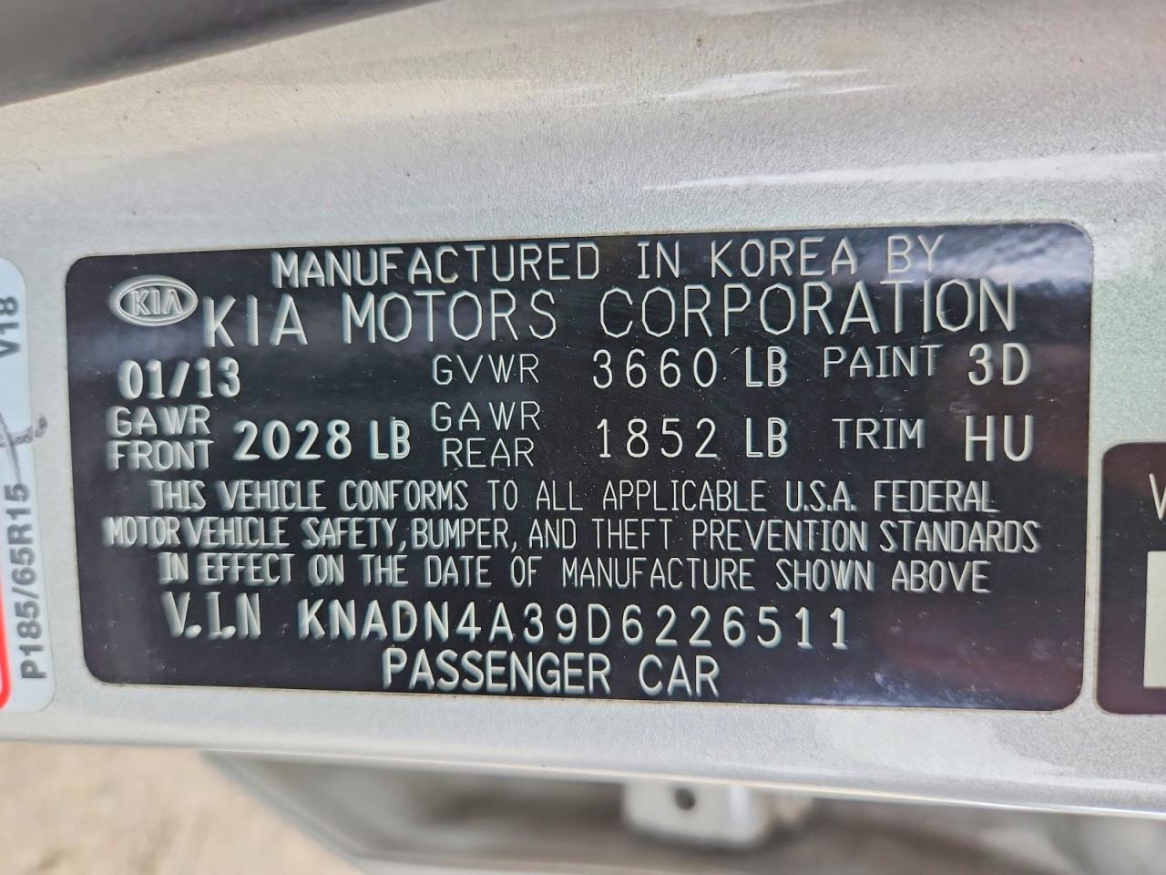 2013 Kia Rio Ex Silver vin: KNADN4A39D6226511