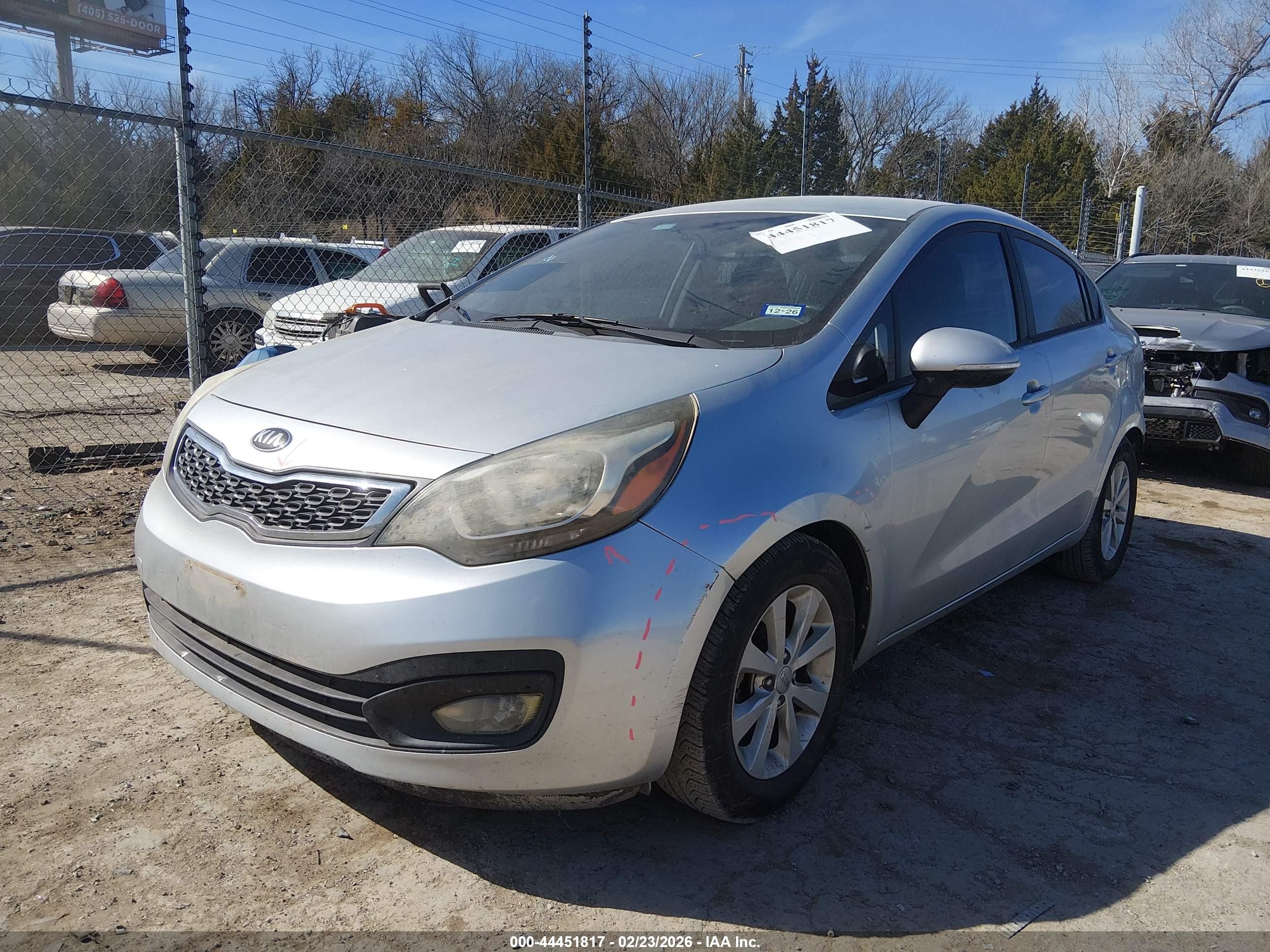 2014 Kia Rio Ex Серебряный vin: KNADN4A39E6353468