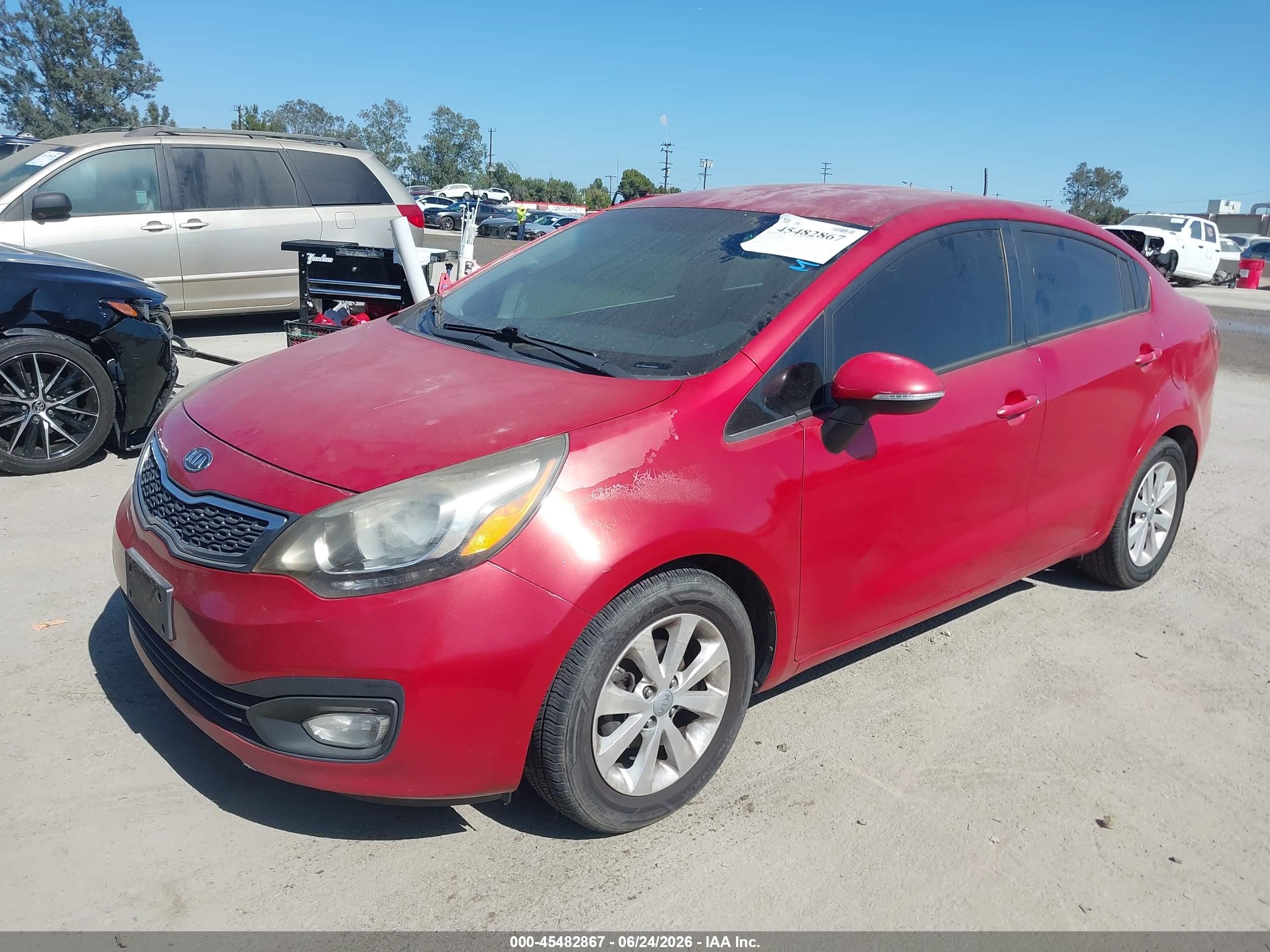 2013 Kia Rio Ex Red vin: KNADN4A3XD6099672