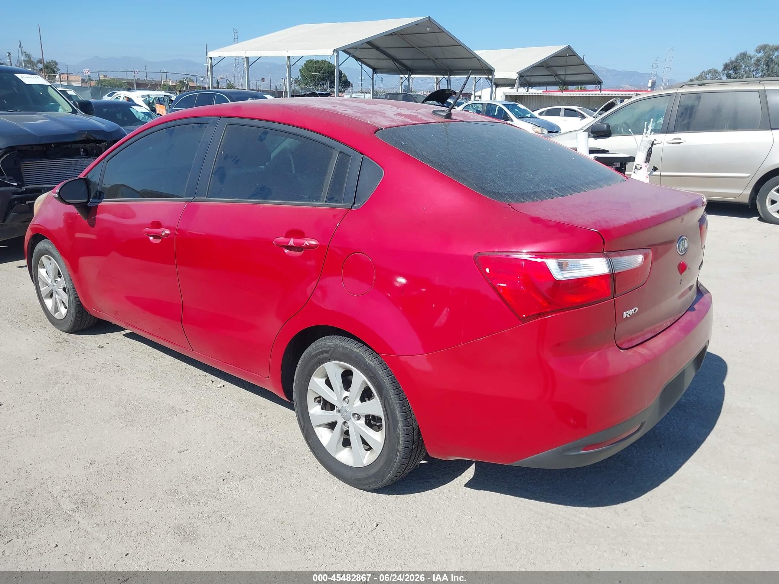 2013 Kia Rio Ex Red vin: KNADN4A3XD6099672