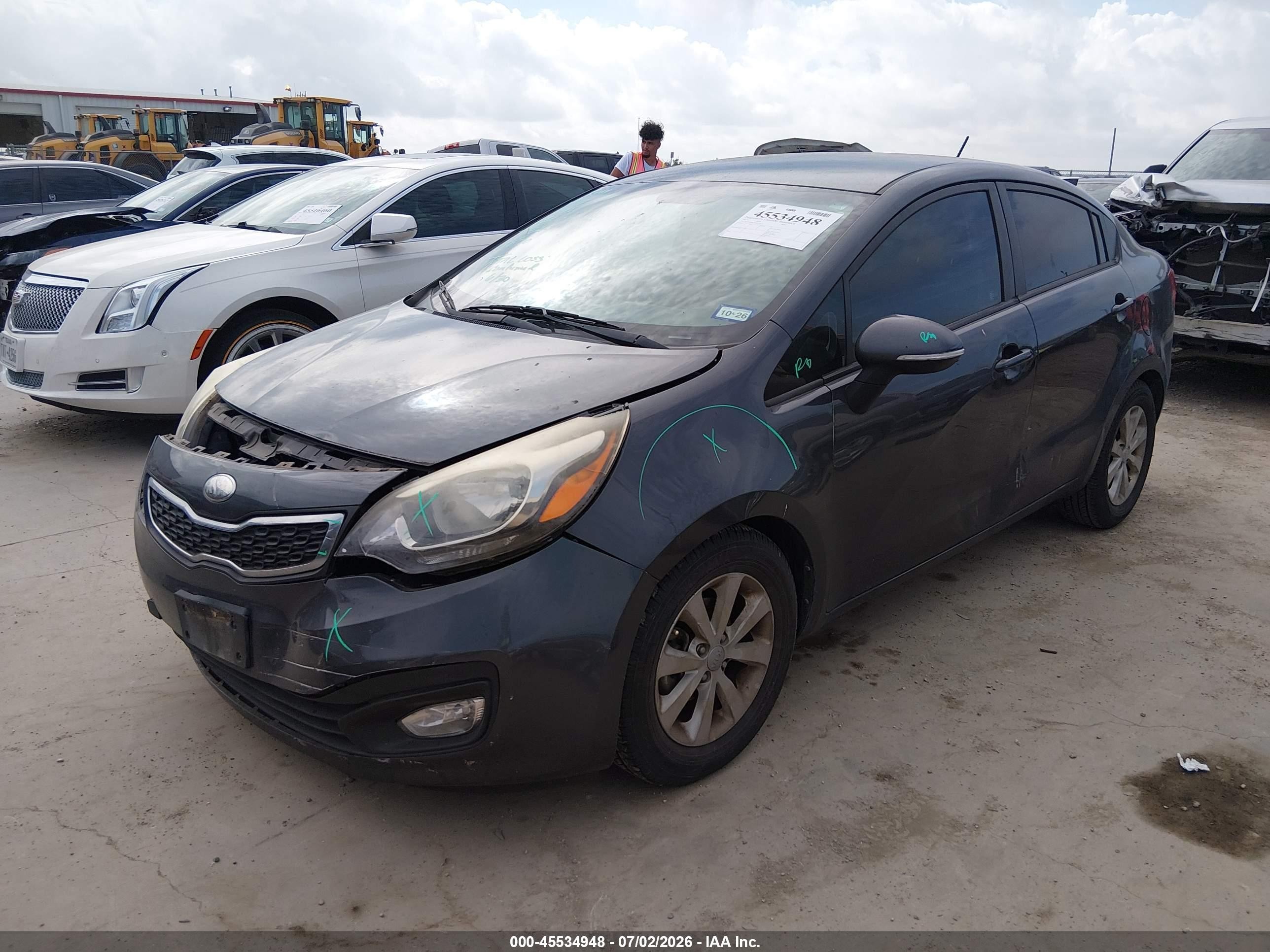 2013 Kia Rio Ex Blue vin: KNADN4A3XD6270114