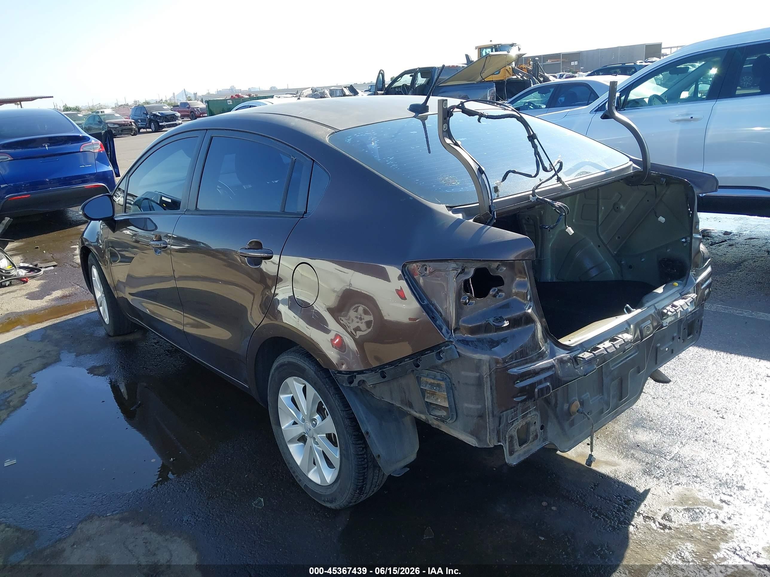 2013 Kia Rio Ex Brown vin: KNADN4A3XD6281310