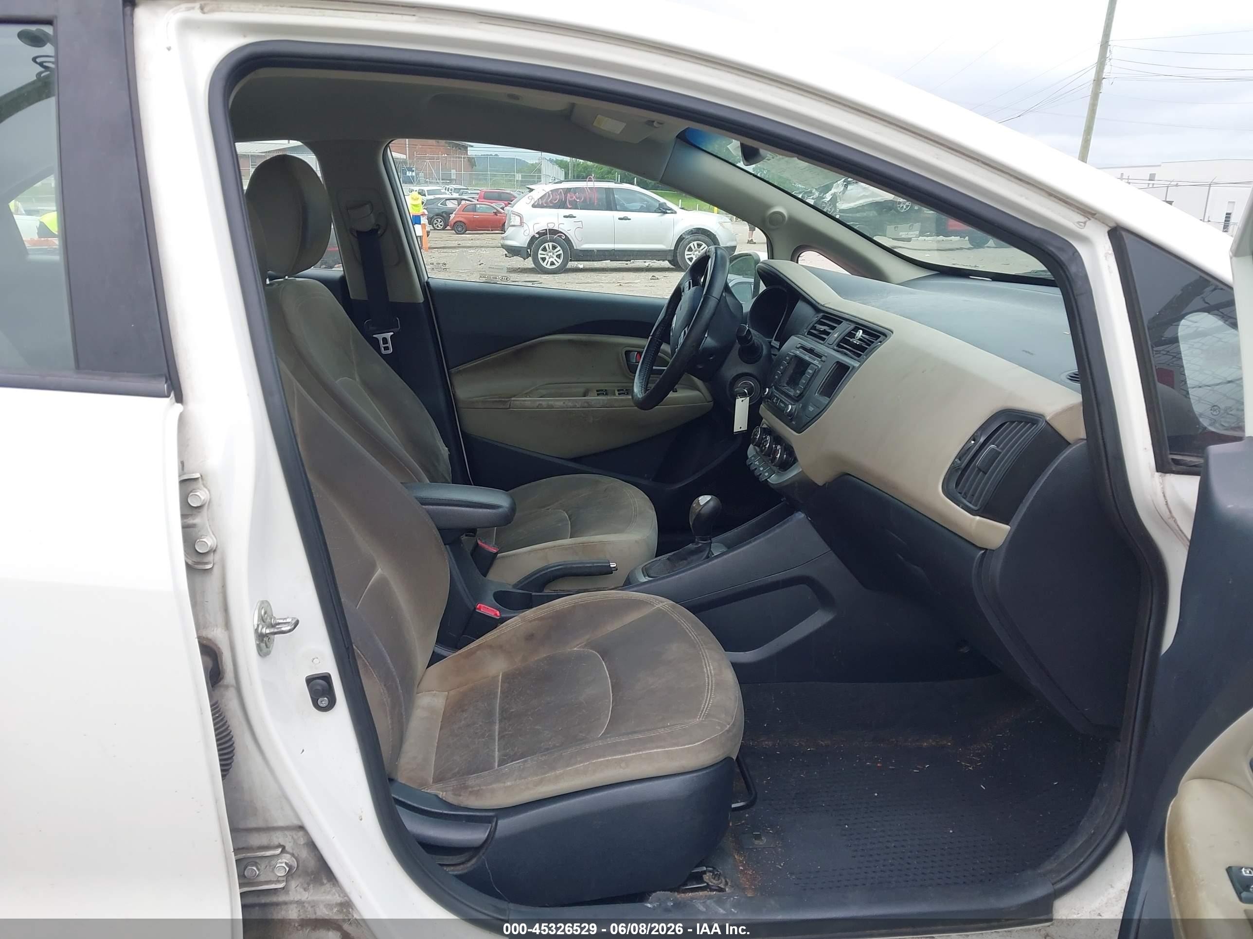 2013 Kia Rio Ex White vin: KNADN5A30D6222420