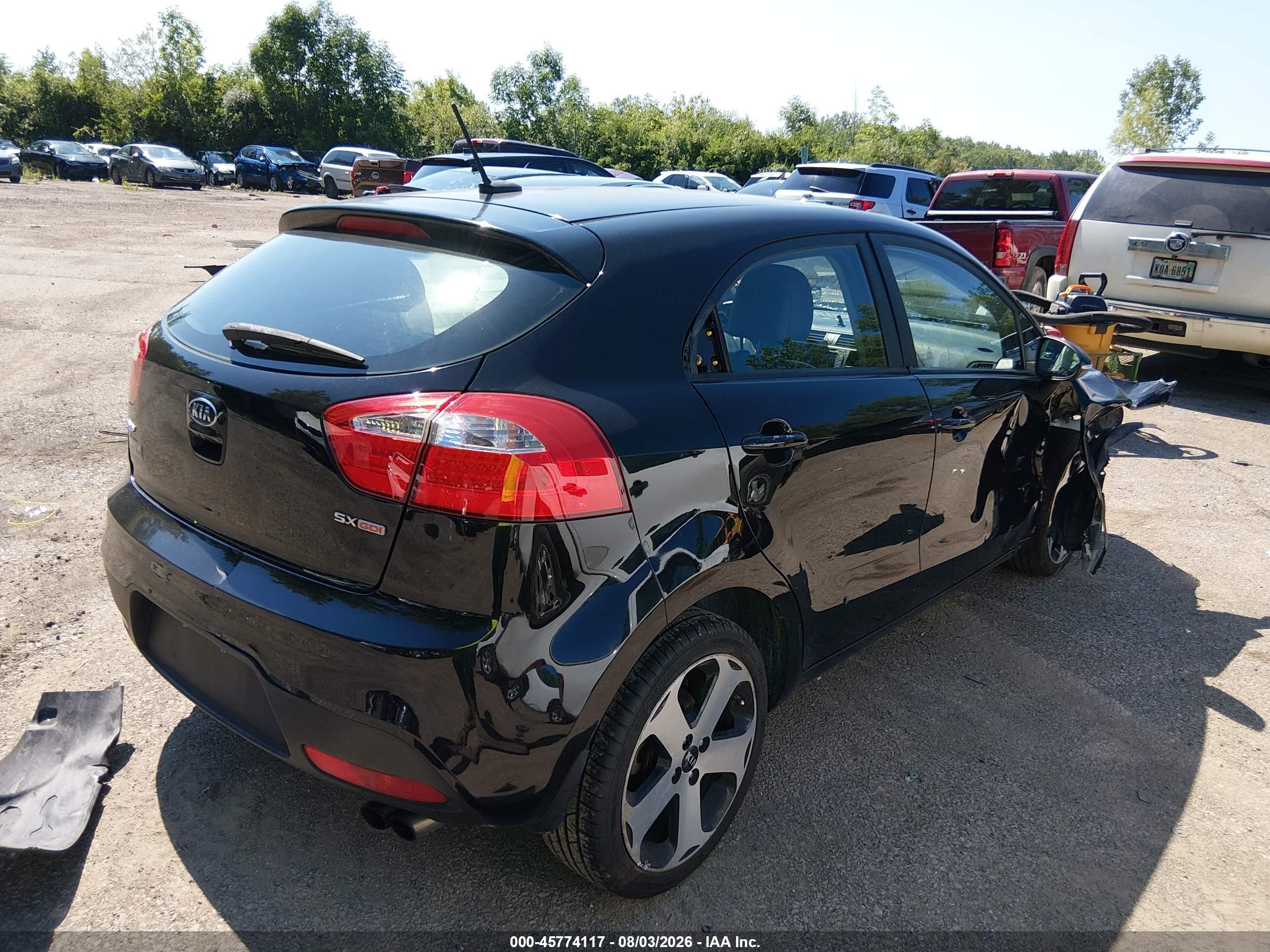 2012 Kia Rio5 Sx Black vin: KNADN5A31C6023973
