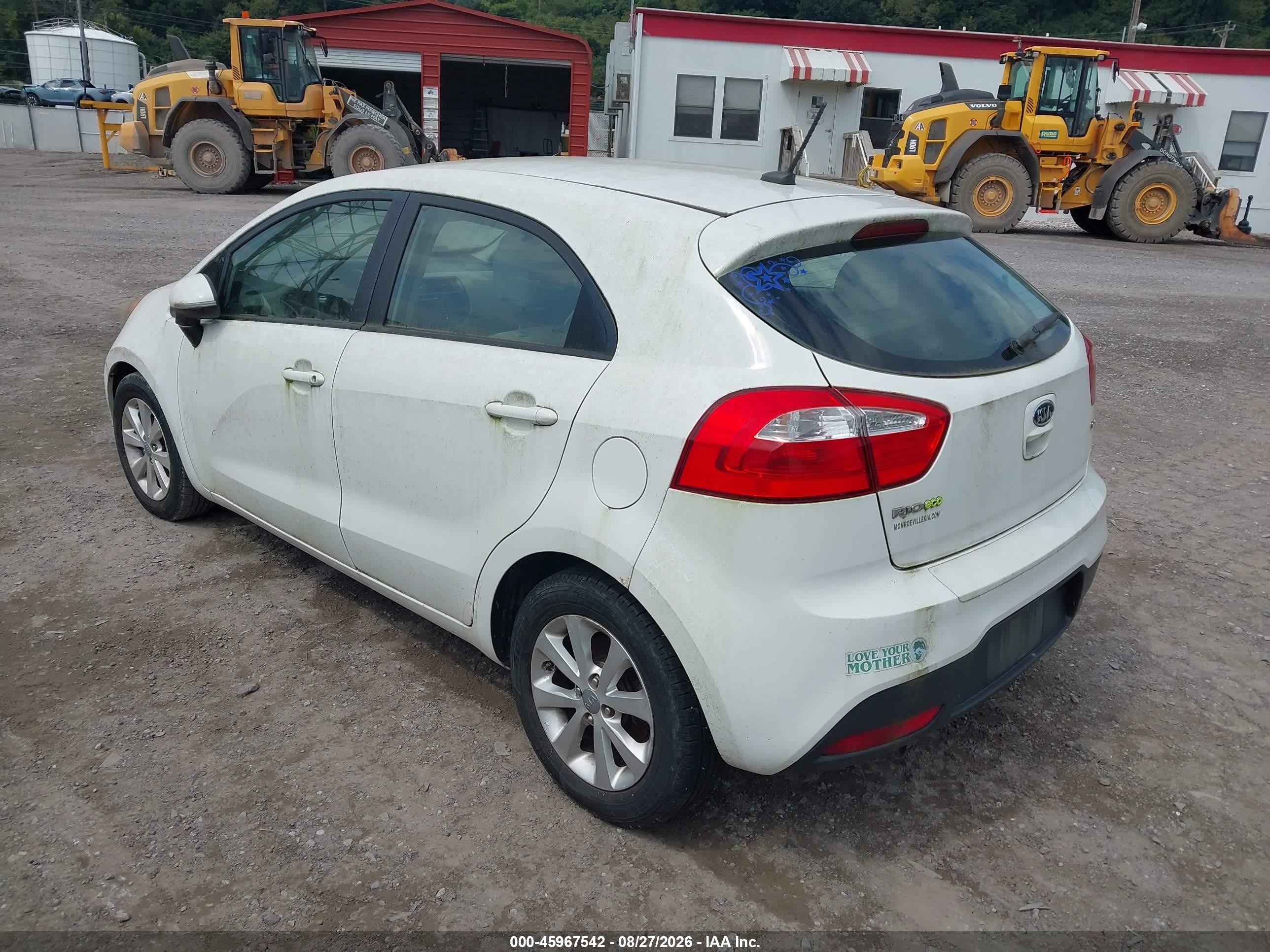 2013 Kia Rio Ex Белый vin: KNADN5A32D6112565