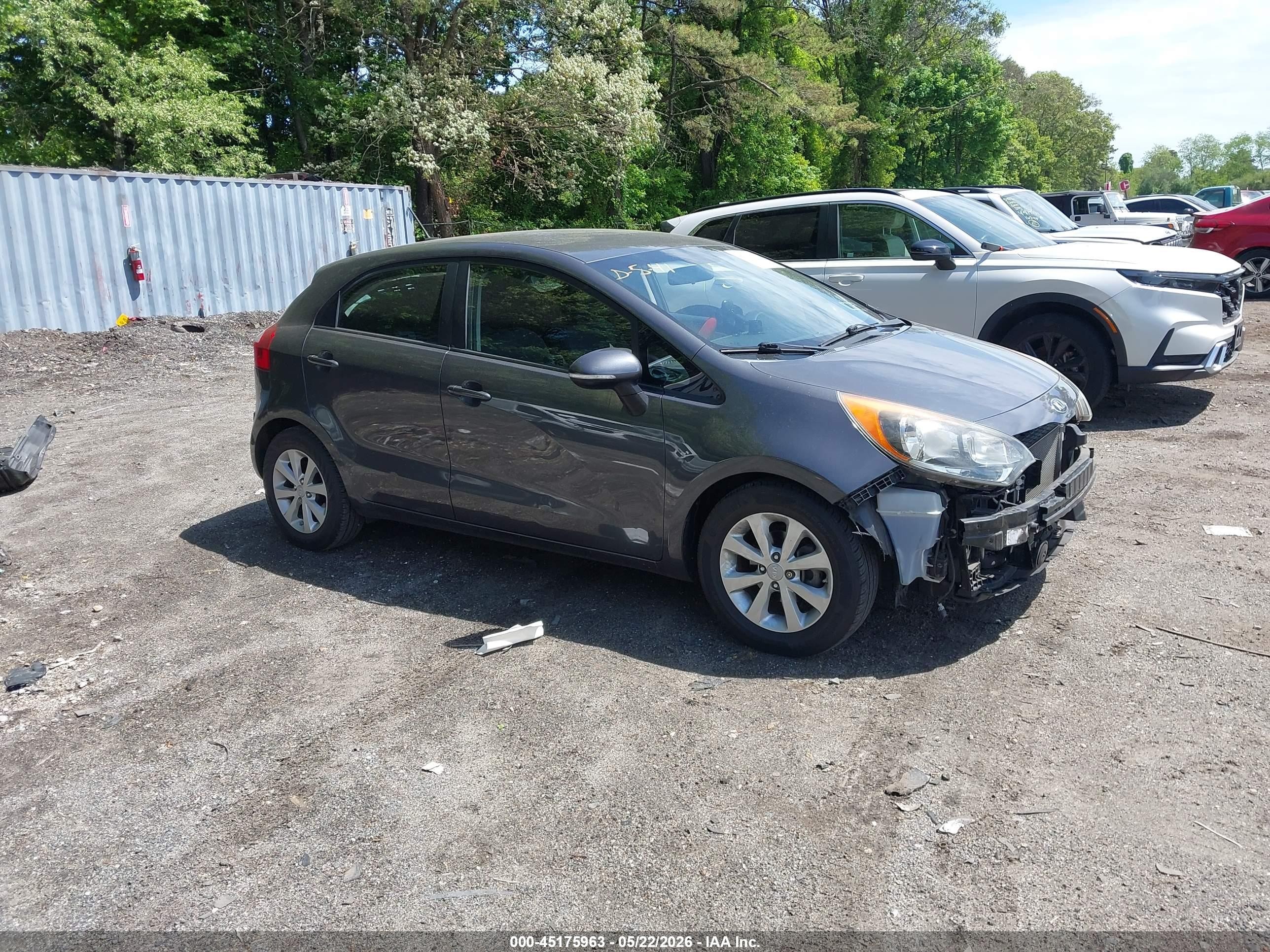 2013 Kia Rio Ex Gray vin: KNADN5A32D6187590