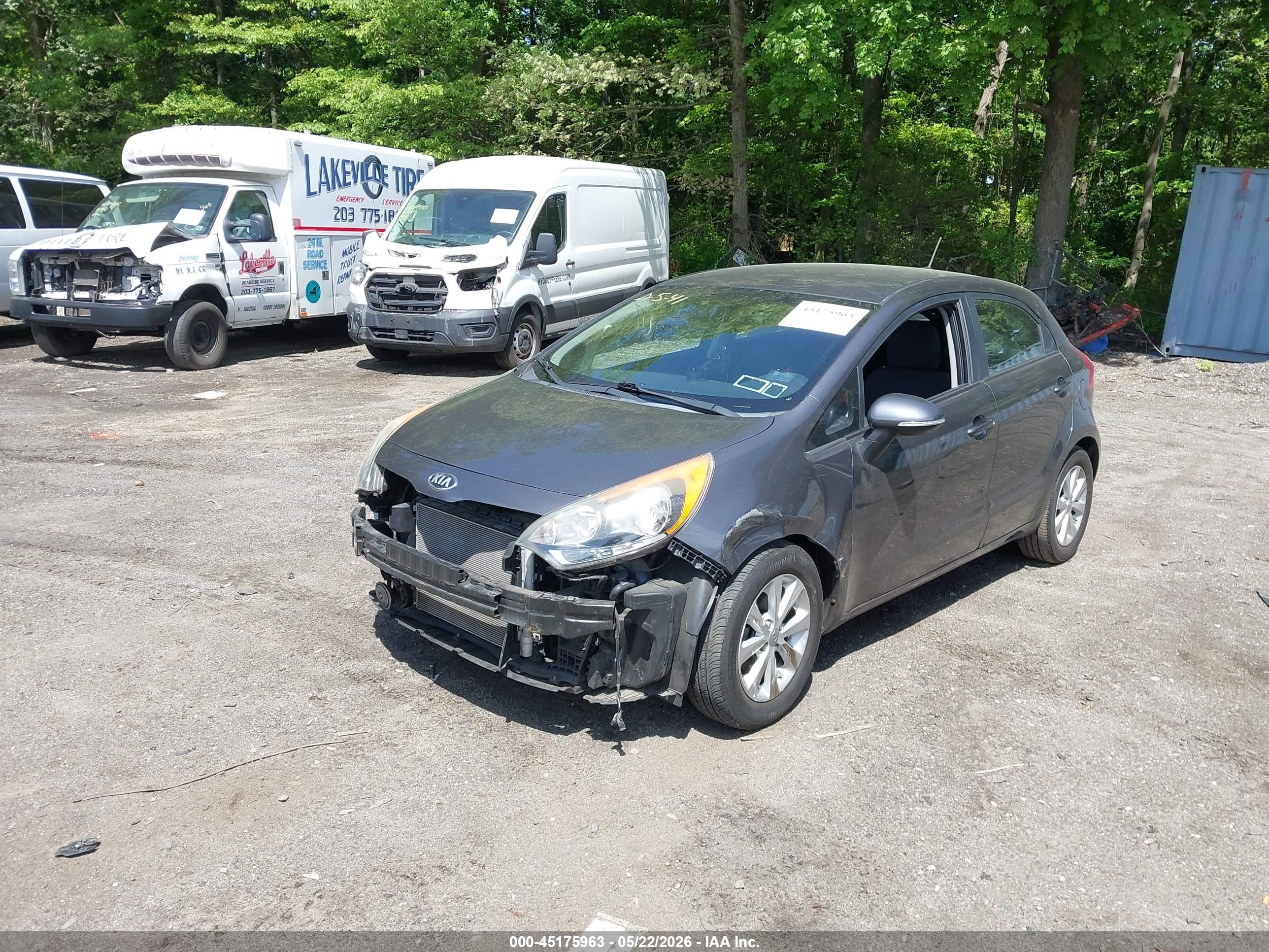 2013 Kia Rio Ex Gray vin: KNADN5A32D6187590