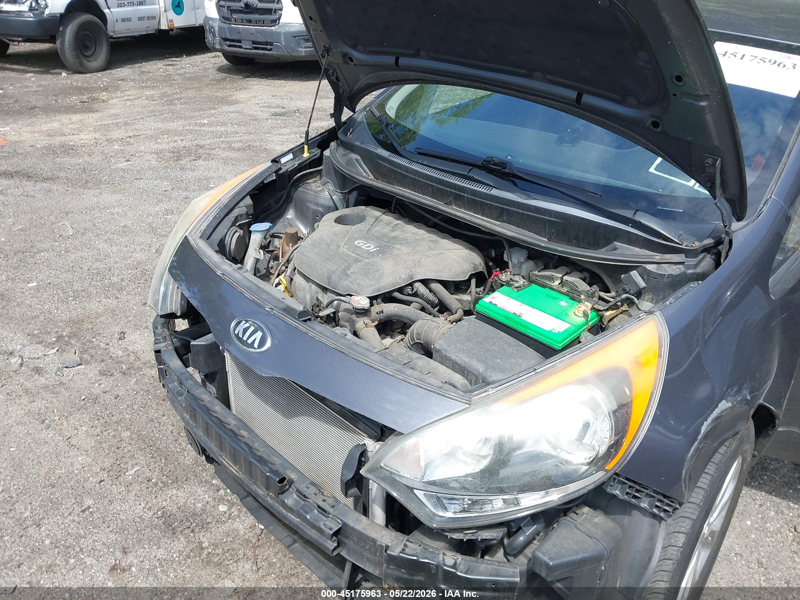 2013 Kia Rio Ex Gray vin: KNADN5A32D6187590