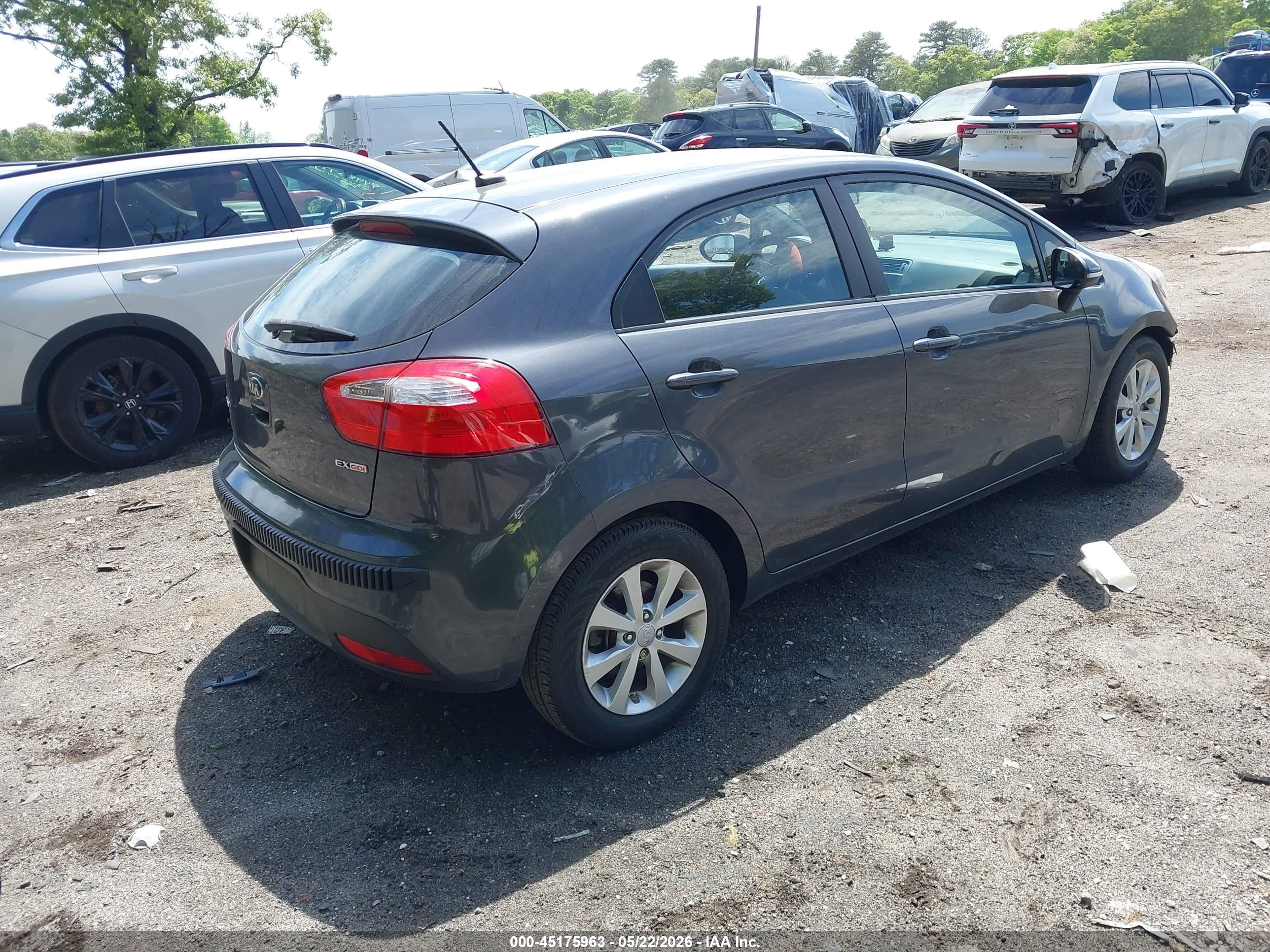 2013 Kia Rio Ex Gray vin: KNADN5A32D6187590