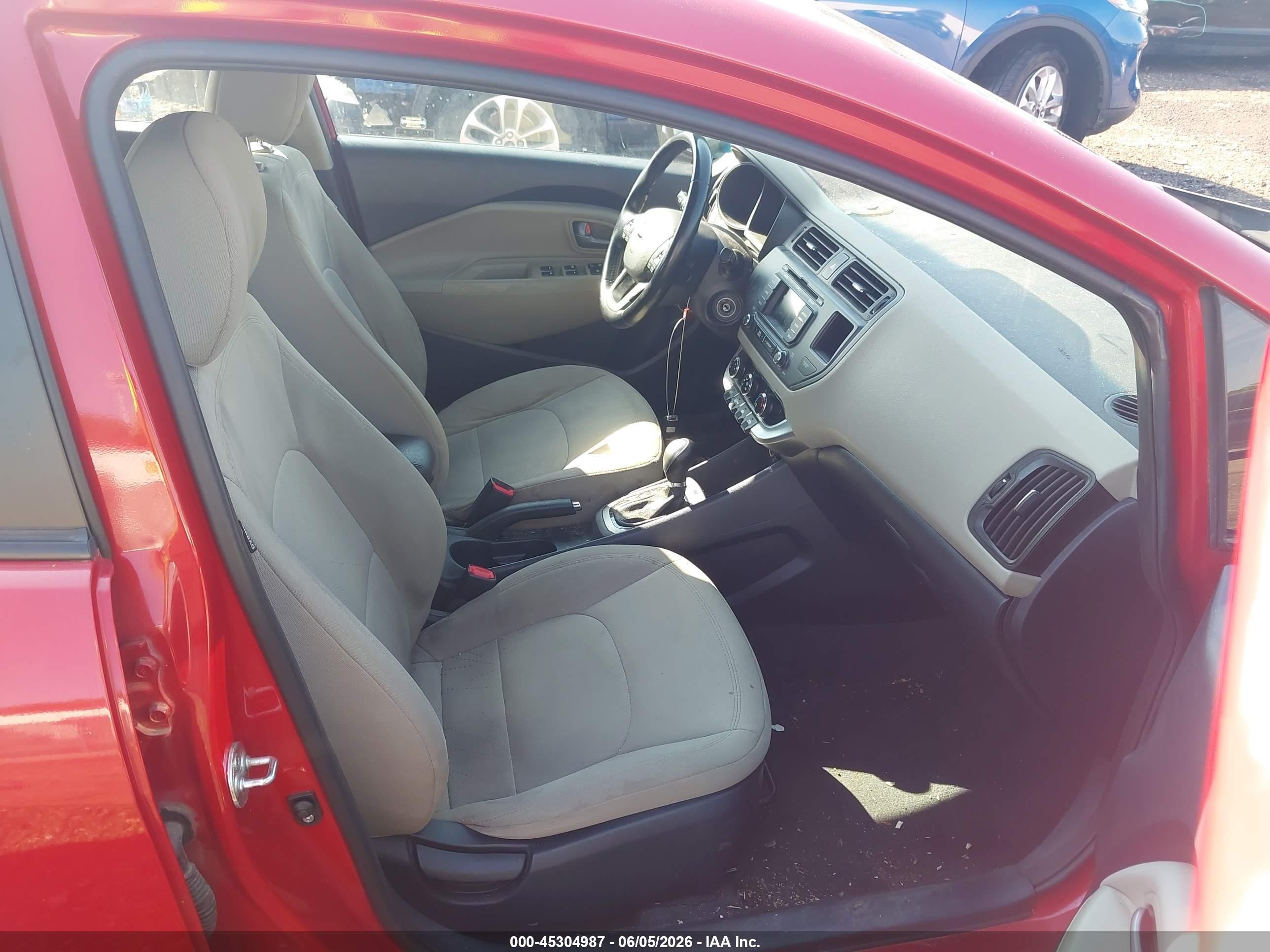 2014 Kia Rio Ex Red vin: KNADN5A32E6334511