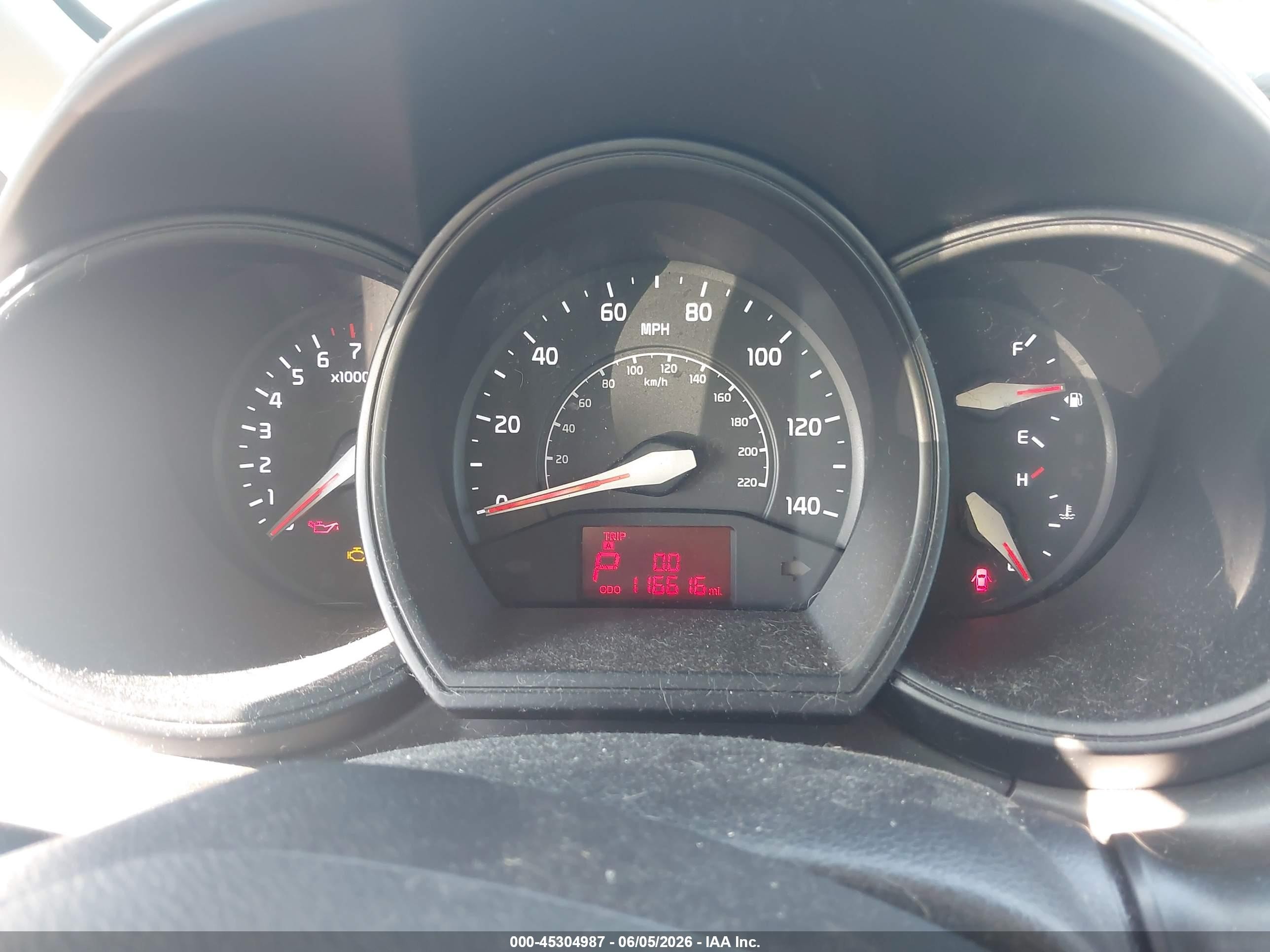2014 Kia Rio Ex Red vin: KNADN5A32E6334511