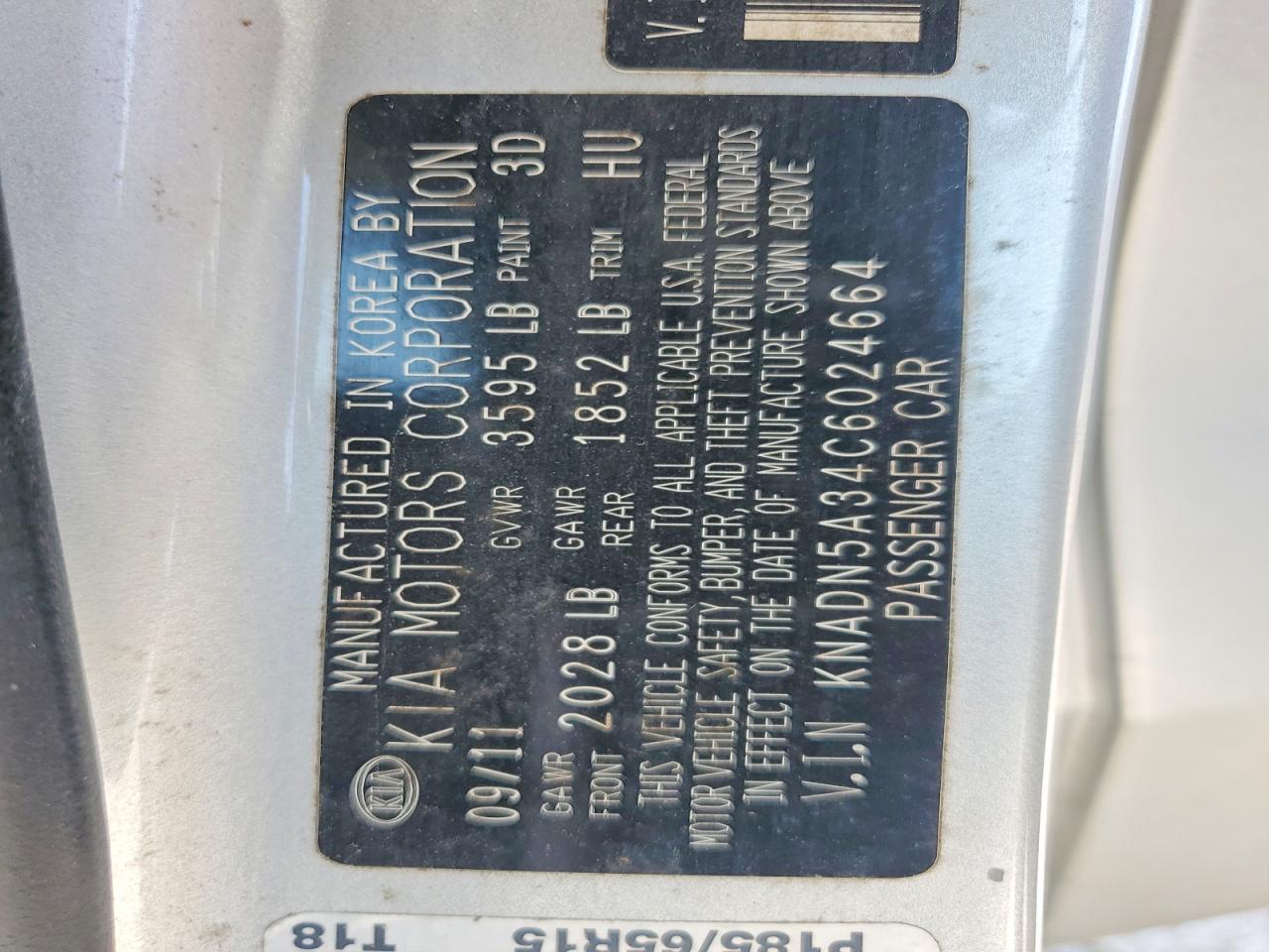 2012 Kia Rio Silver vin: KNADN5A34C6024664
