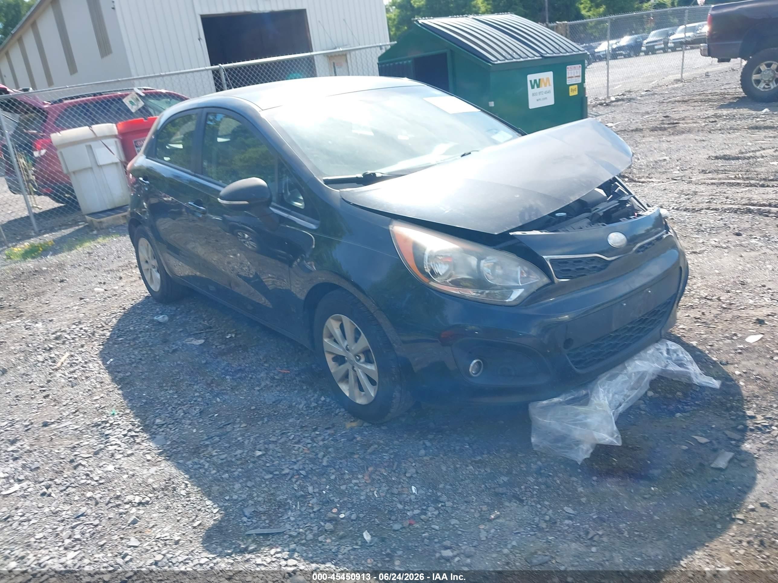 2013 Kia Rio Ex Черный vin: KNADN5A34D6255503
