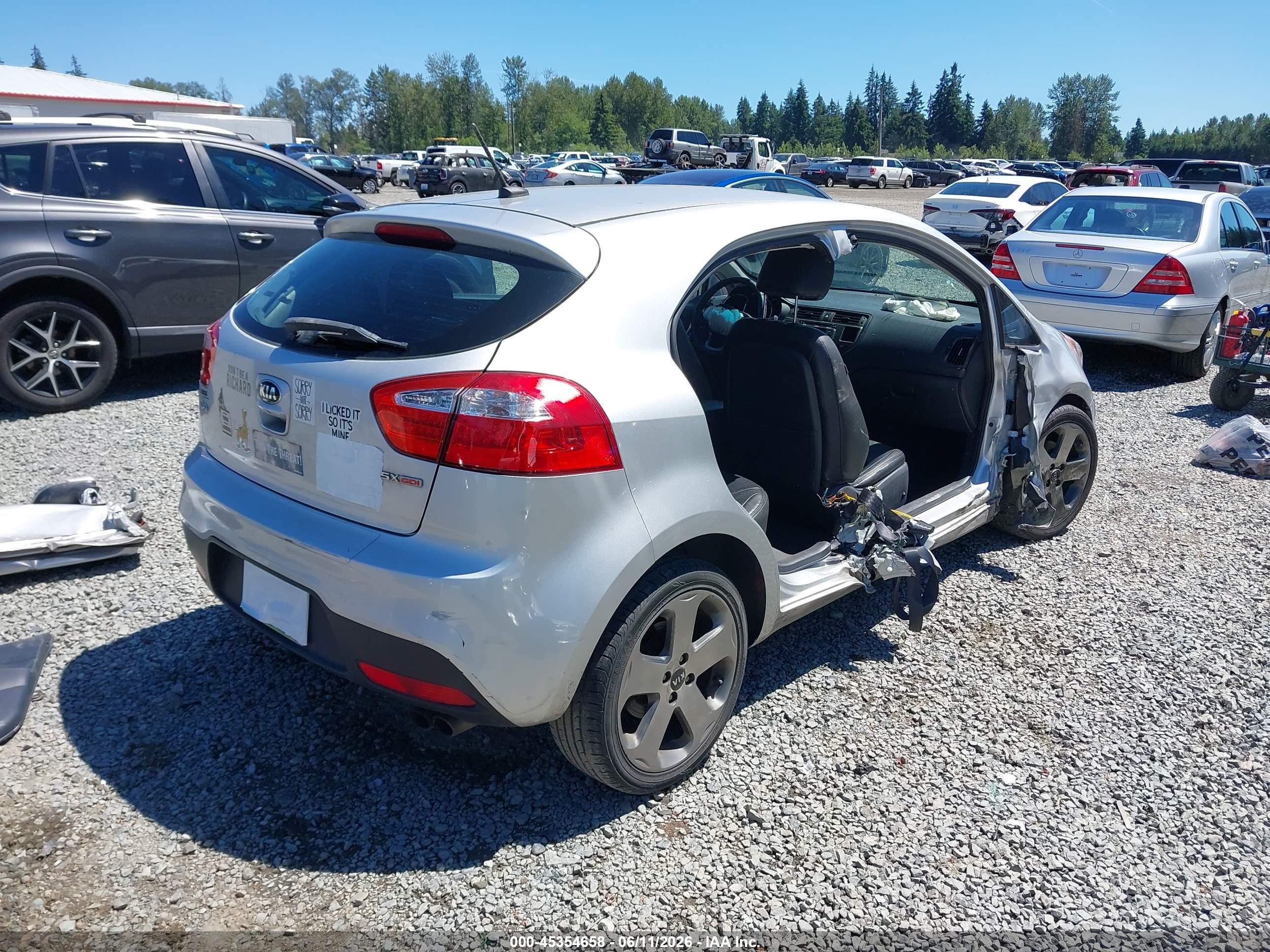 2013 Kia Rio Sx Gray vin: KNADN5A35D6229363