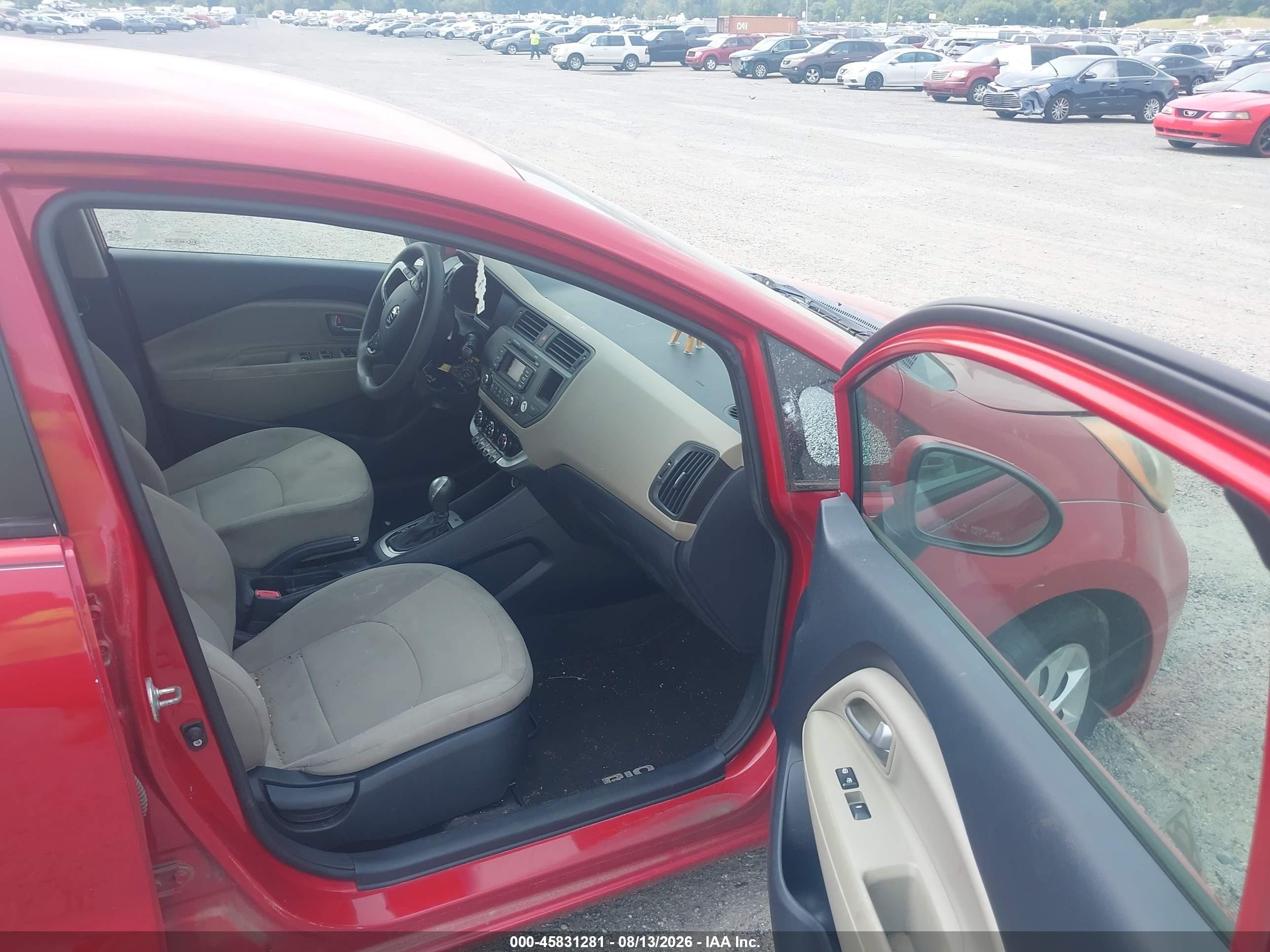 2014 Kia Rio Ex Red vin: KNADN5A36E6419447
