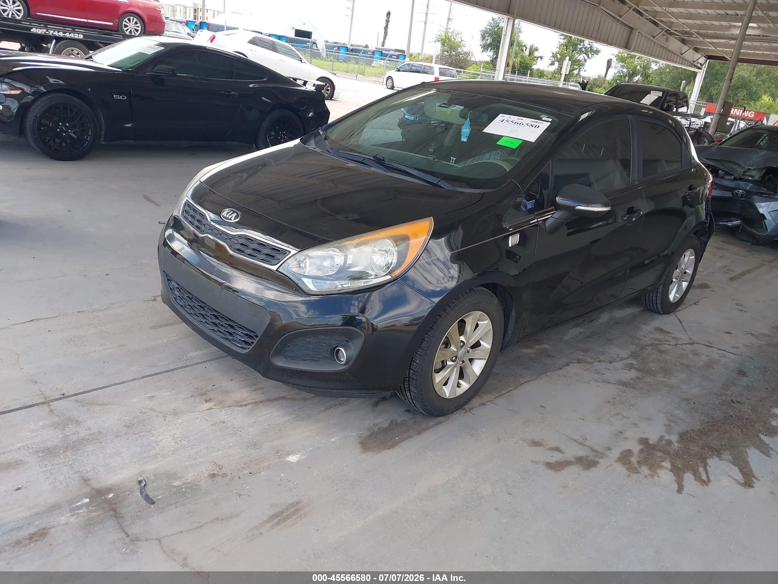 2013 Kia Rio Ex Черный vin: KNADN5A37D6252823