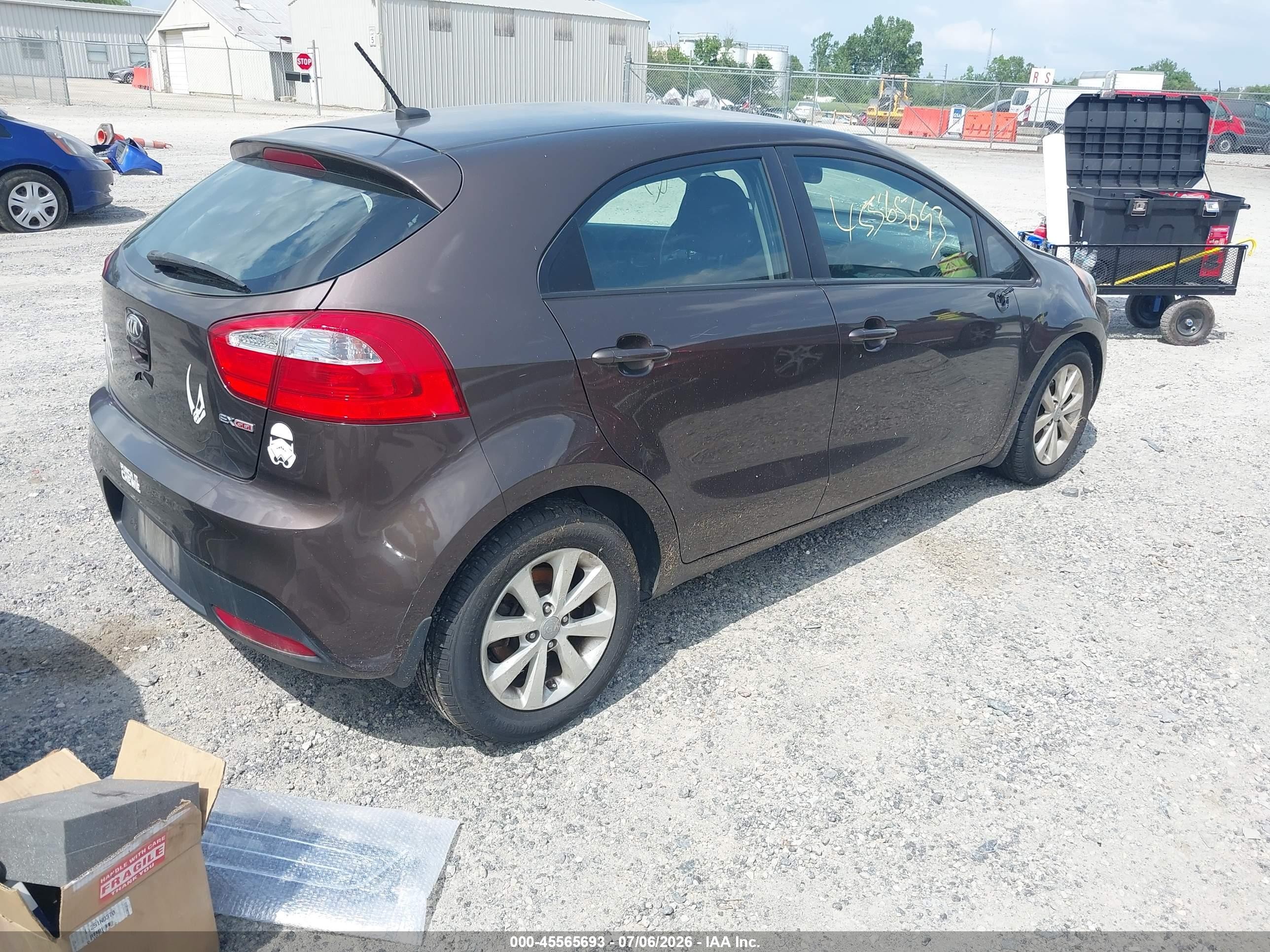 2014 Kia Rio Ex Brown vin: KNADN5A37E6353734
