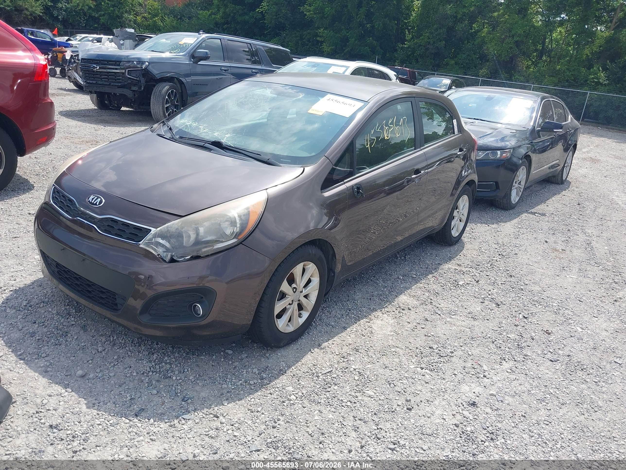 2014 Kia Rio Ex Brown vin: KNADN5A37E6353734