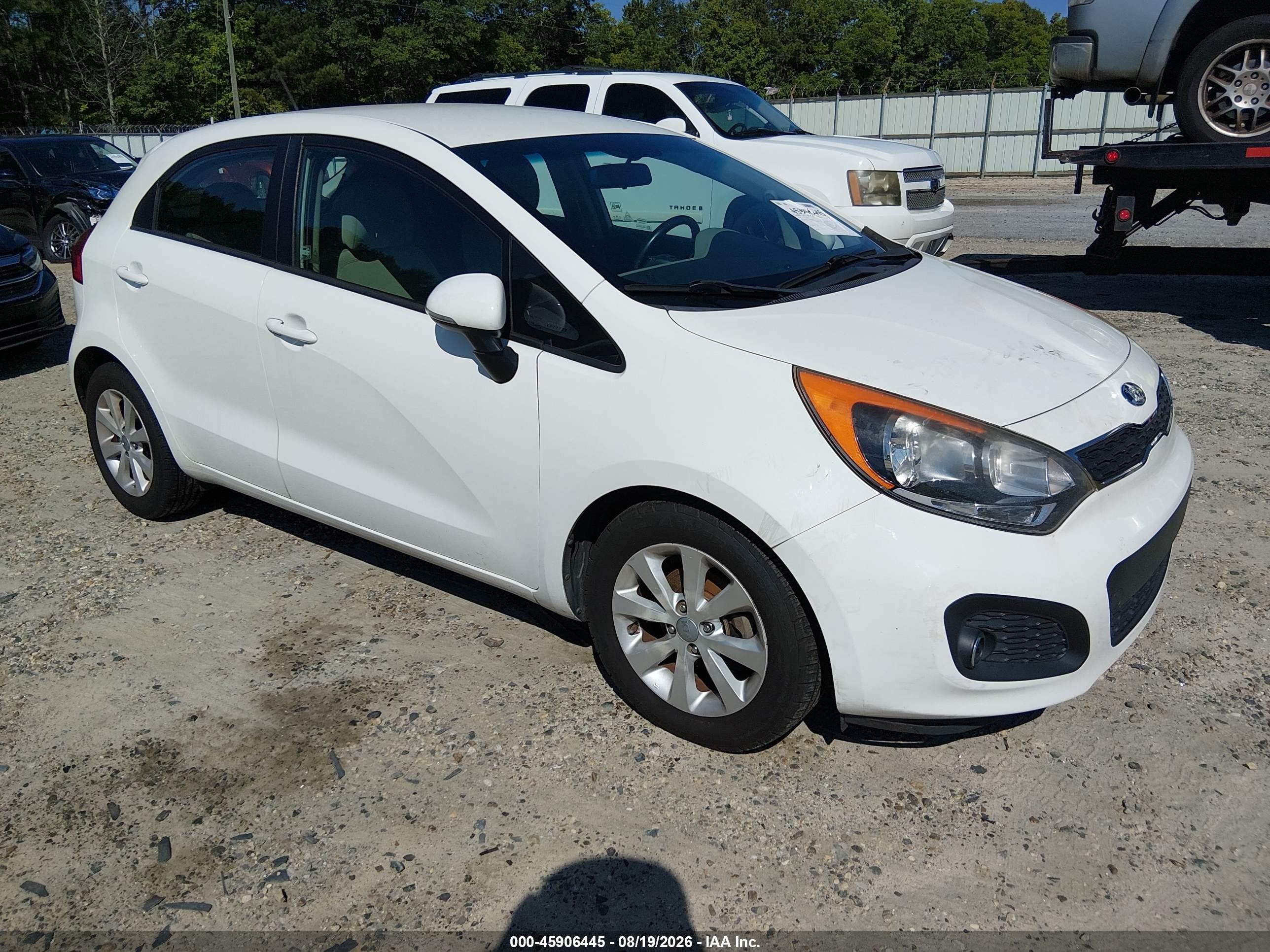 2014 Kia Rio Ex White vin: KNADN5A37E6355404
