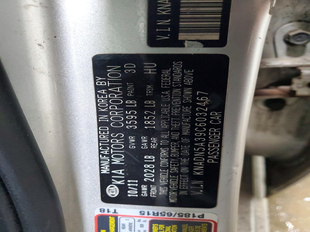 2012 Kia Rio 5-door Ex Silver vin: KNADN5A39C6032467